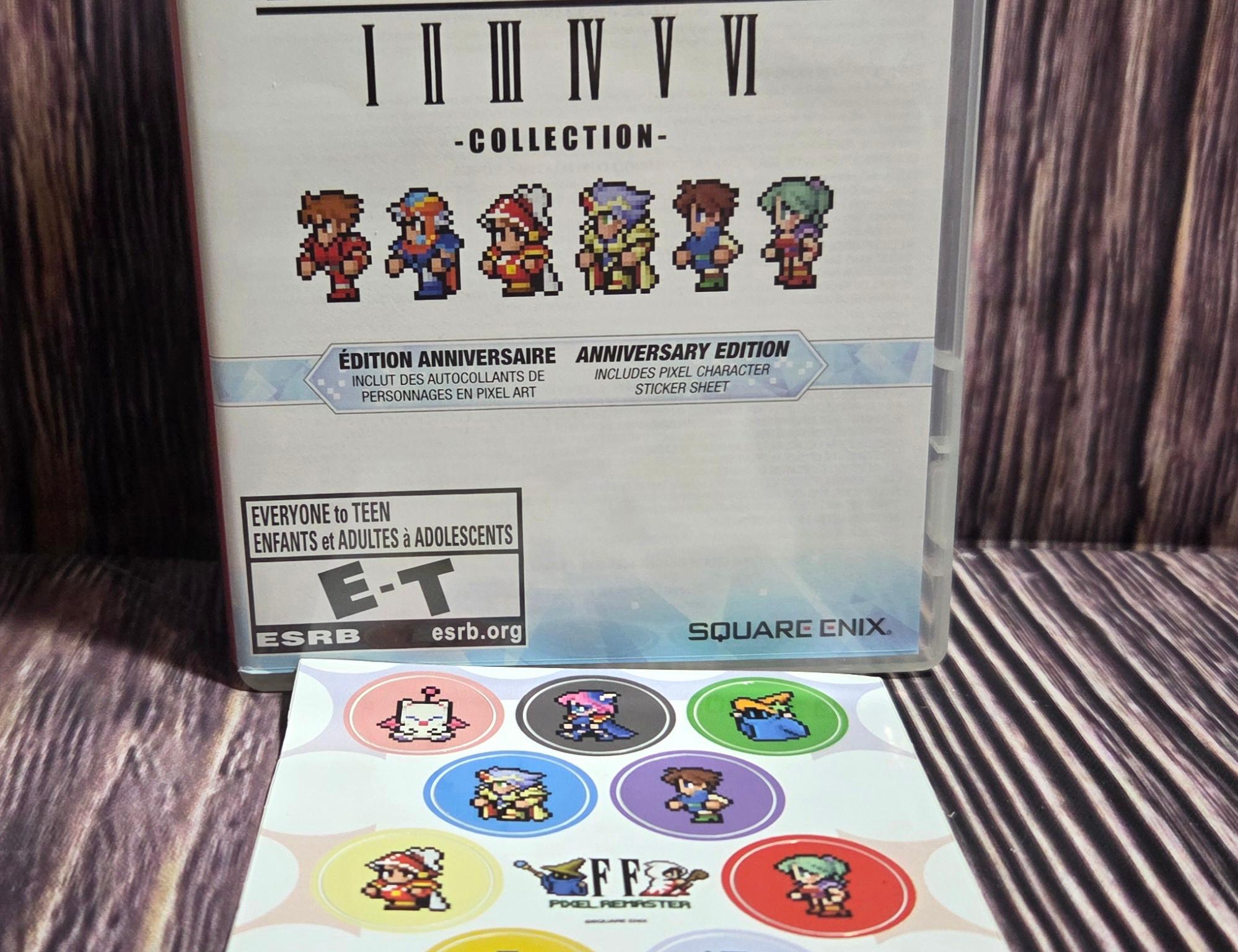 Final Fantasy I II III IV V VI Collection Aniversary Edition W/ Stickers Nintendo Switch