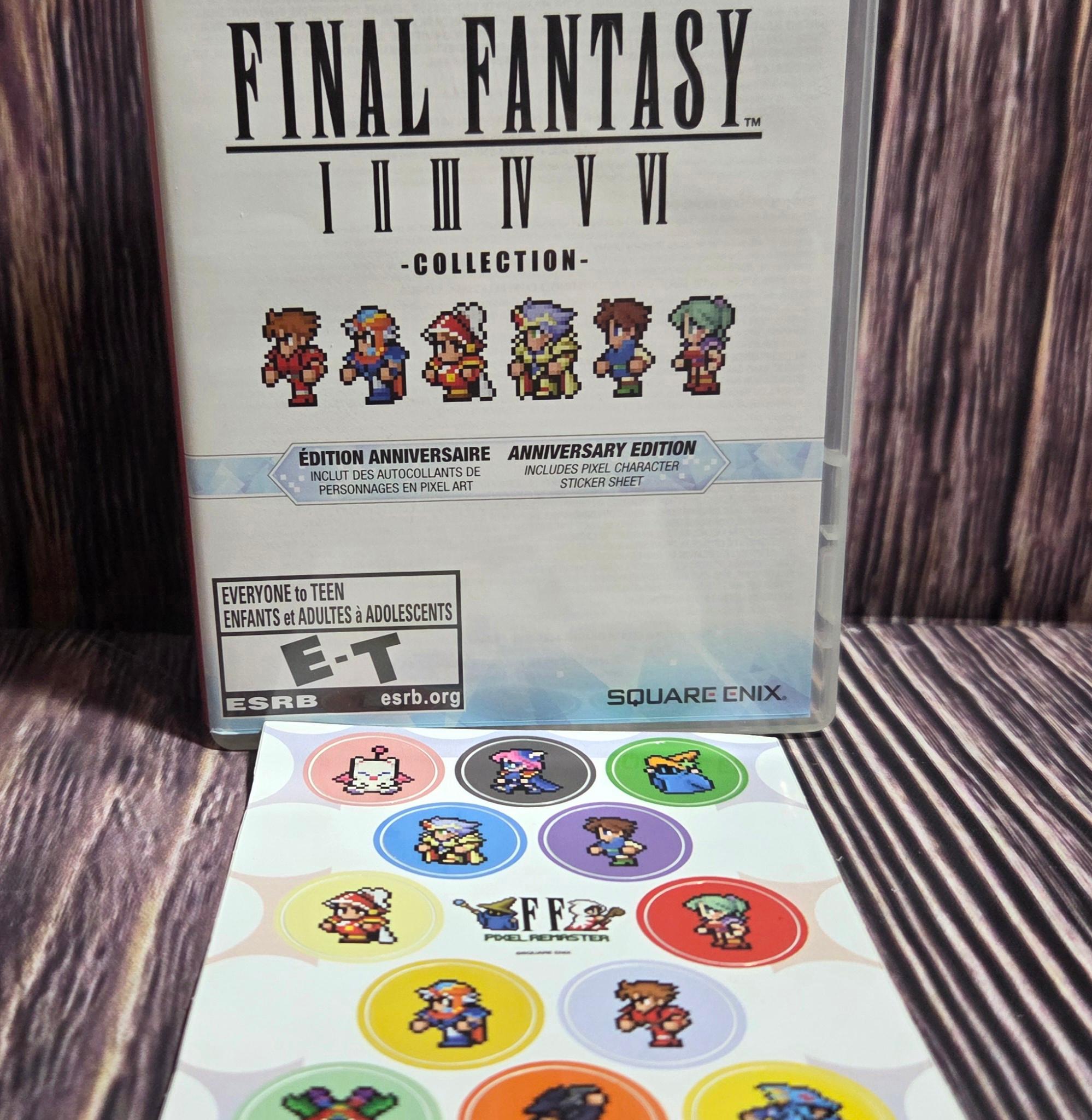 Final Fantasy I II III IV V VI Collection Aniversary Edition W/ Stickers Nintendo Switch