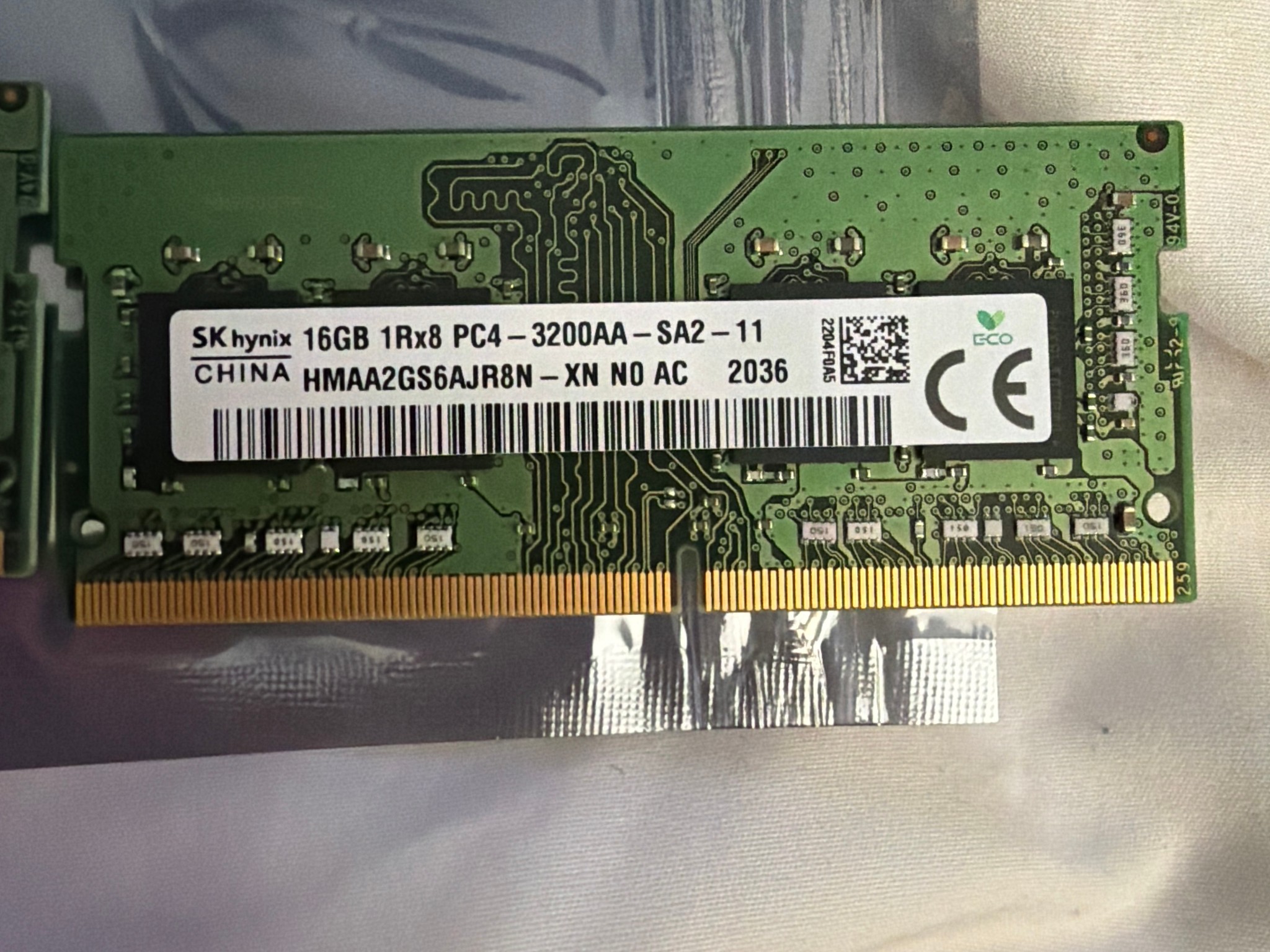 SK Hynix 32GB 3200mt/s DDR4 So-Dimm RAM dual channel kit