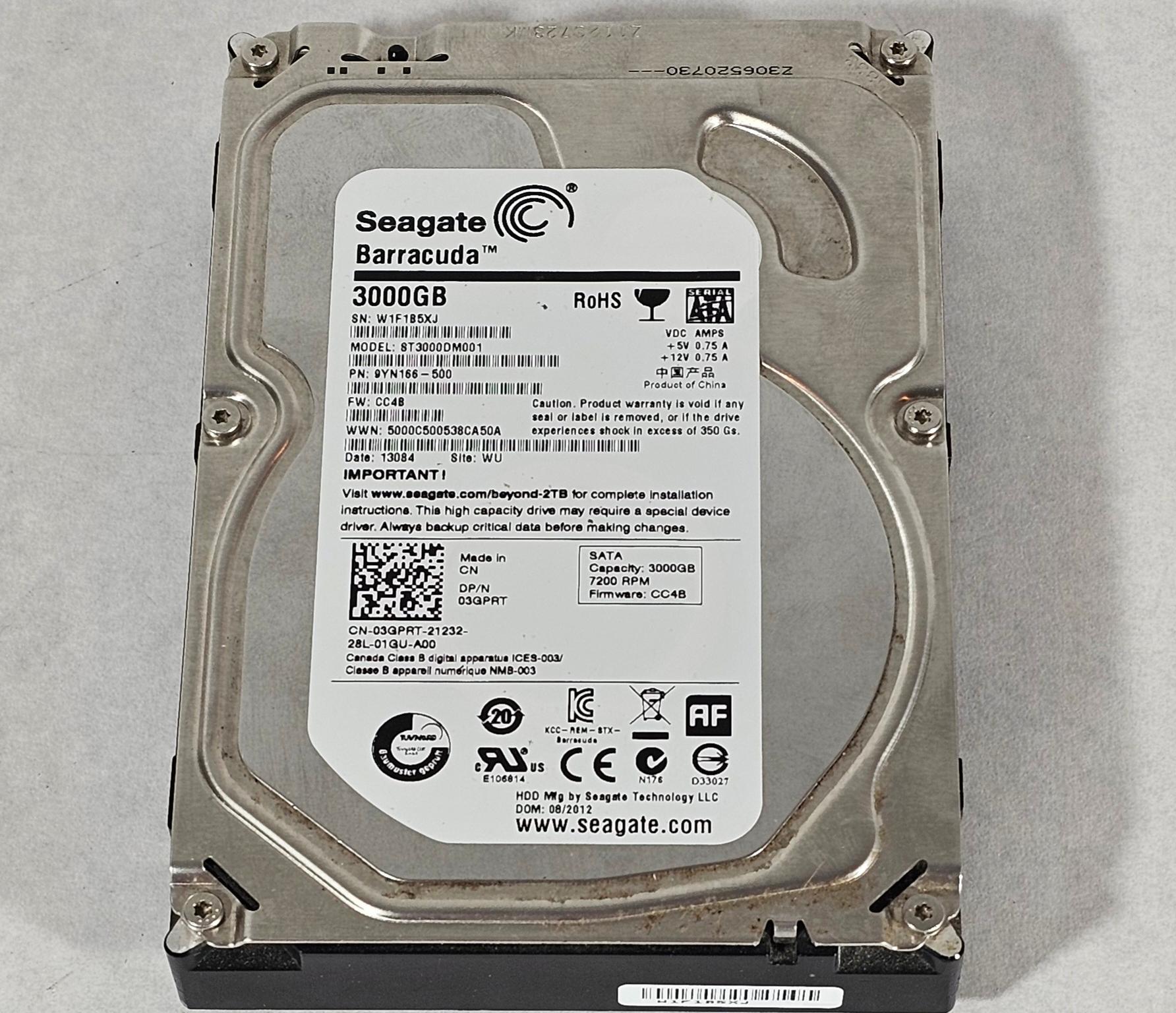 3TB 3.5" HDD Hard Drive Seagate Barracuda