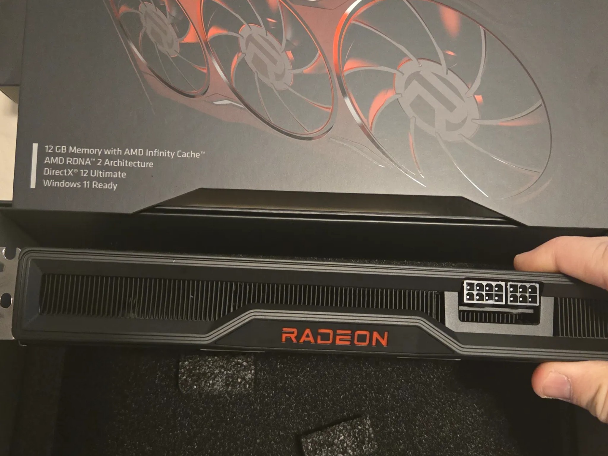 AMD Reference card. 6750XT, 12GB DDR6, 1440P powerhouse.