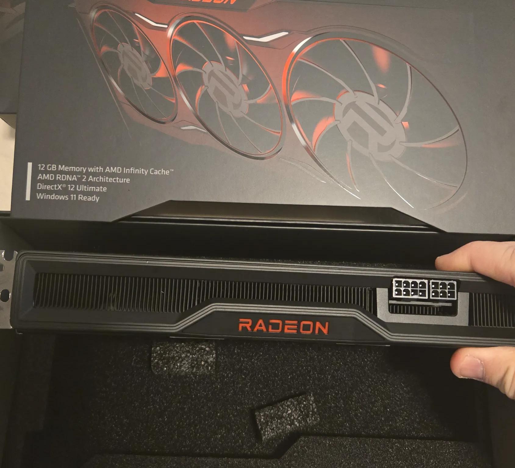 AMD Reference card. 6750XT, 12GB DDR6, 1440P powerhouse.