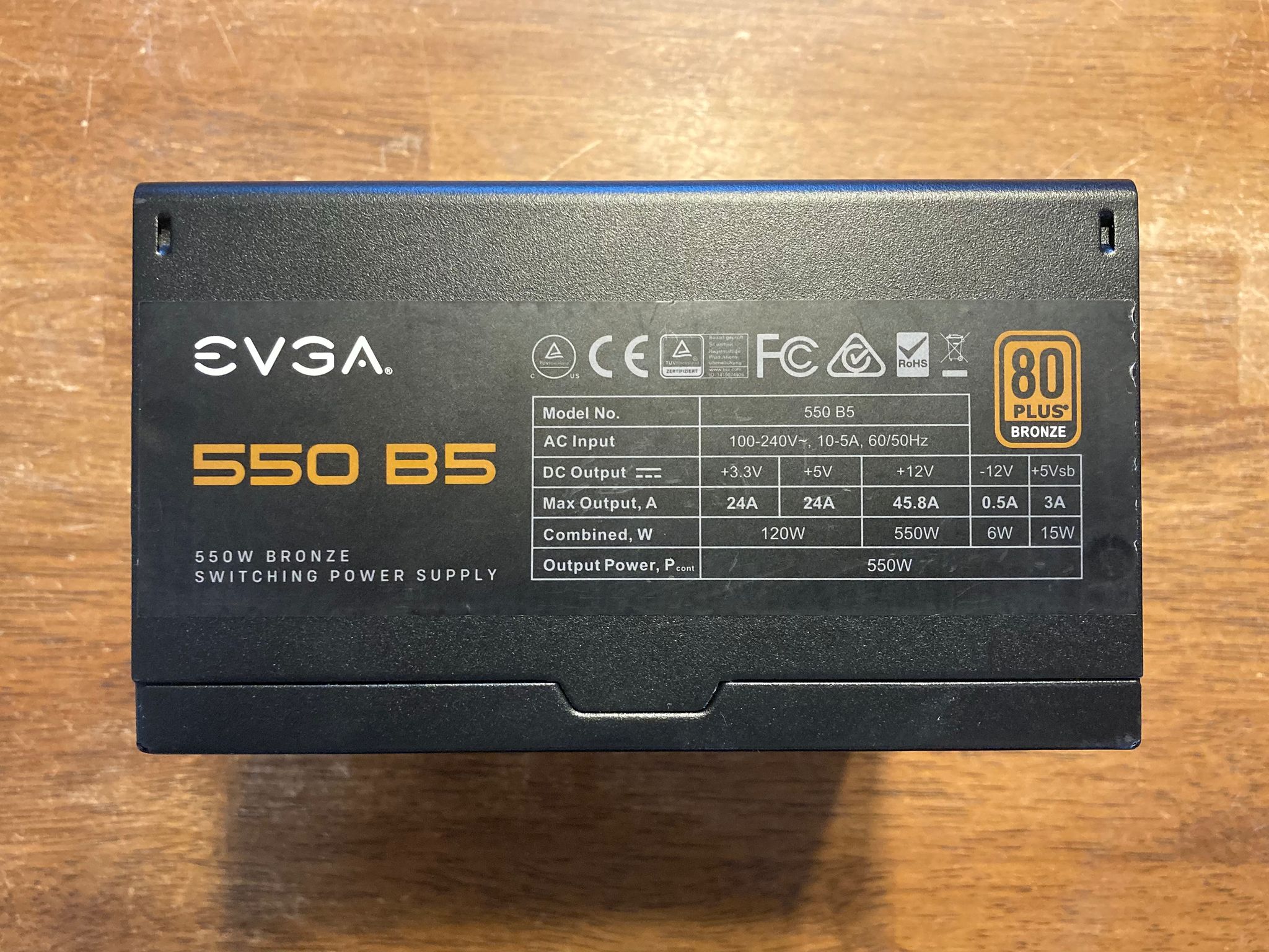 EVGA 550 B5 550 Watt 80+ Bronze Fully-Modular ATX Power Supply