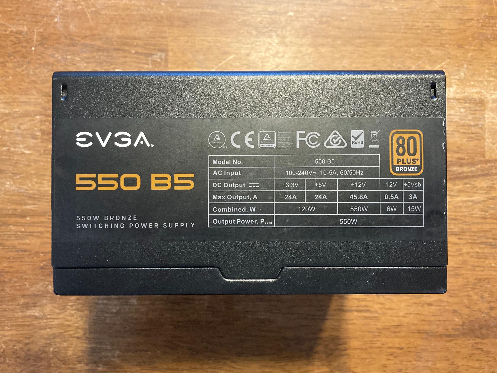 EVGA 550 B5 550 Watt 80+ Bronze Fully-Modular ATX Power Supply
