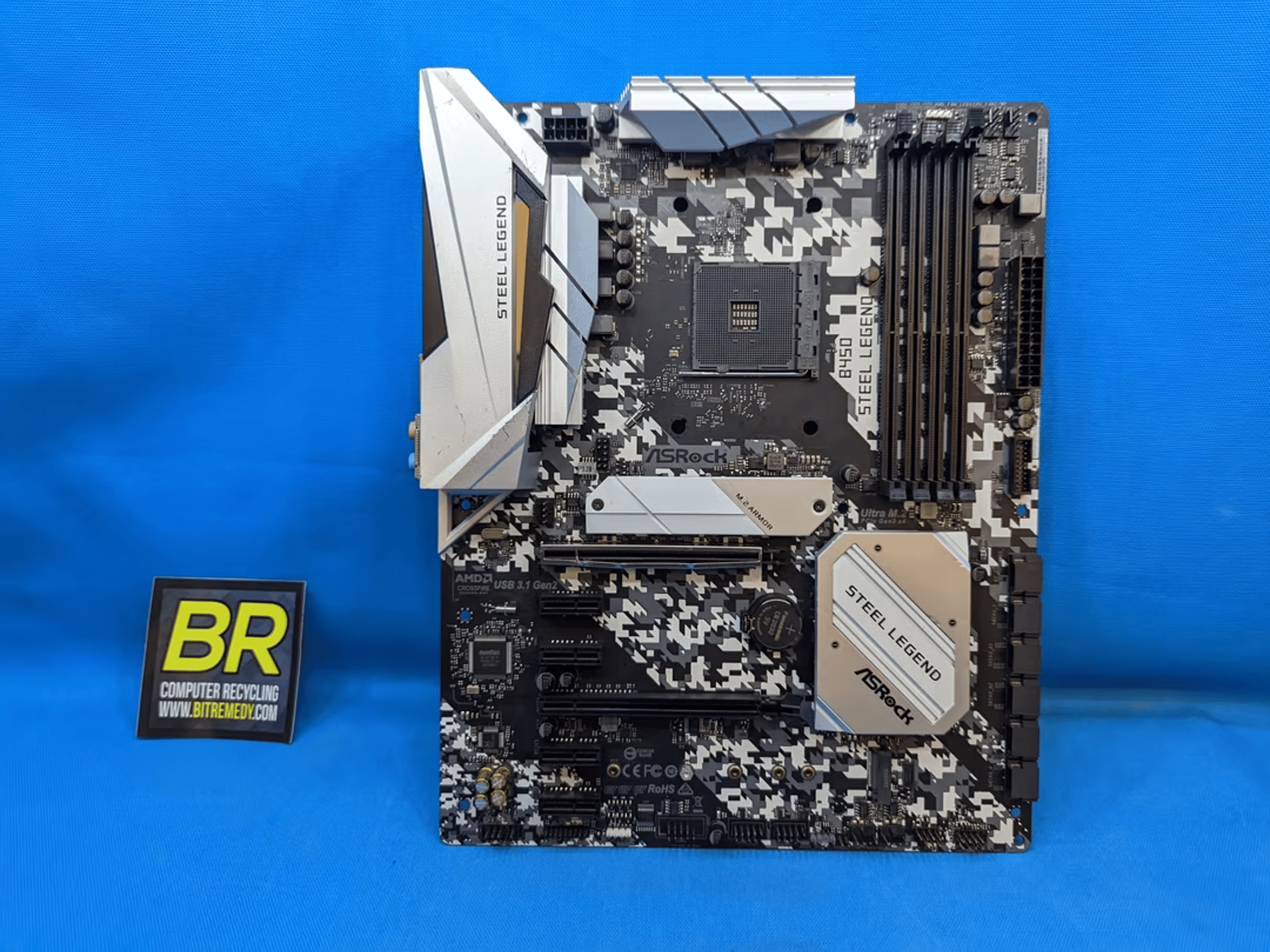 ASRock B450 Steel Legend AMD Socket AM4 DDR4 ATX Desktop Motherboard No I/O