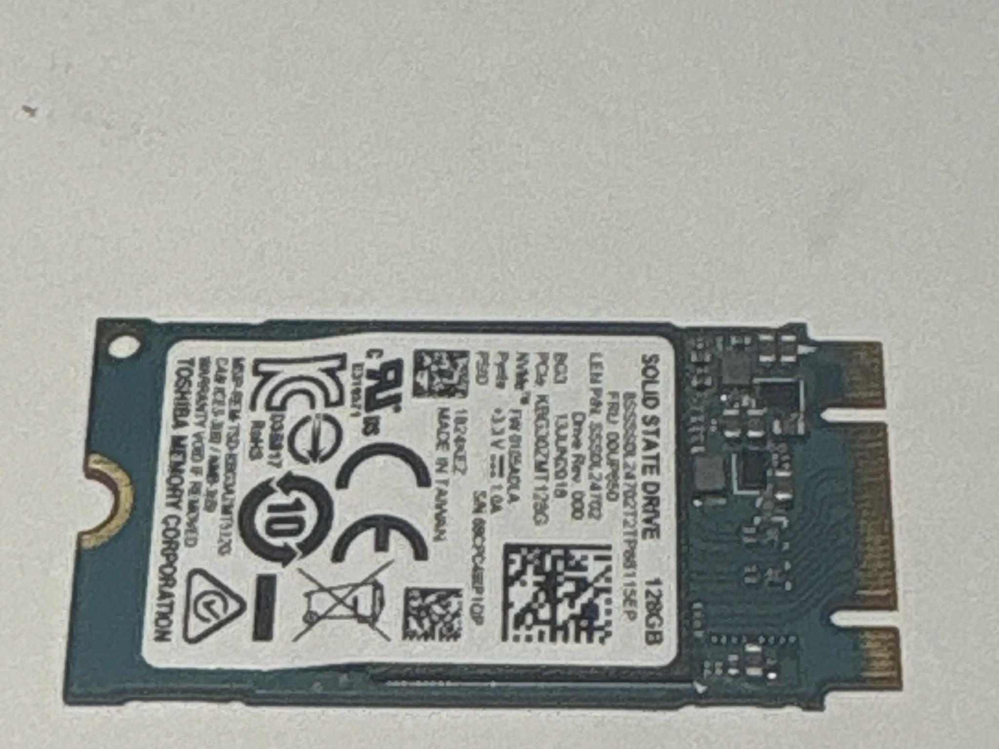Toshiba 128GB NVMe SSD Tested Working 94% Health M.2