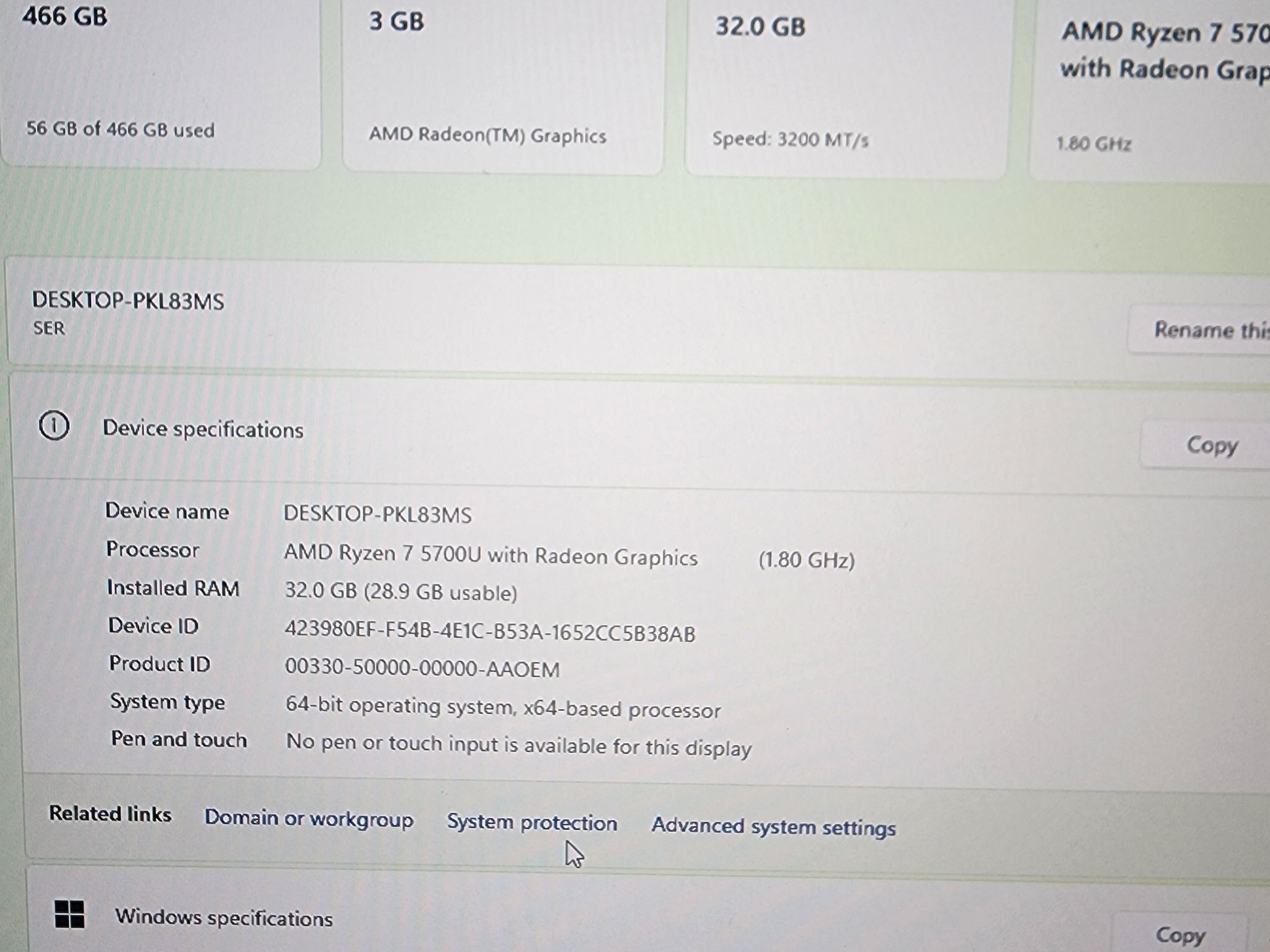 Gaming Mini PC Ryzen 7 5700U (8 Cores/16 Threads | 32GB DDR4 | 500GB SSD | AMD Radeon Graphics