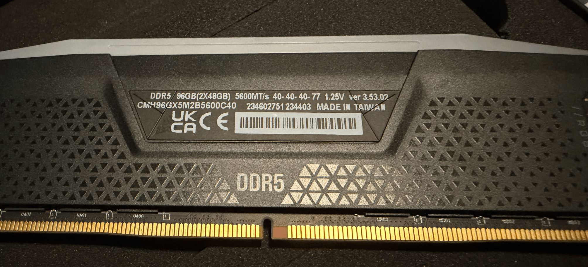Corsair Vengeance RGB 96GB (2x48GB) DDR5-5600 CL40 – Fully Tested