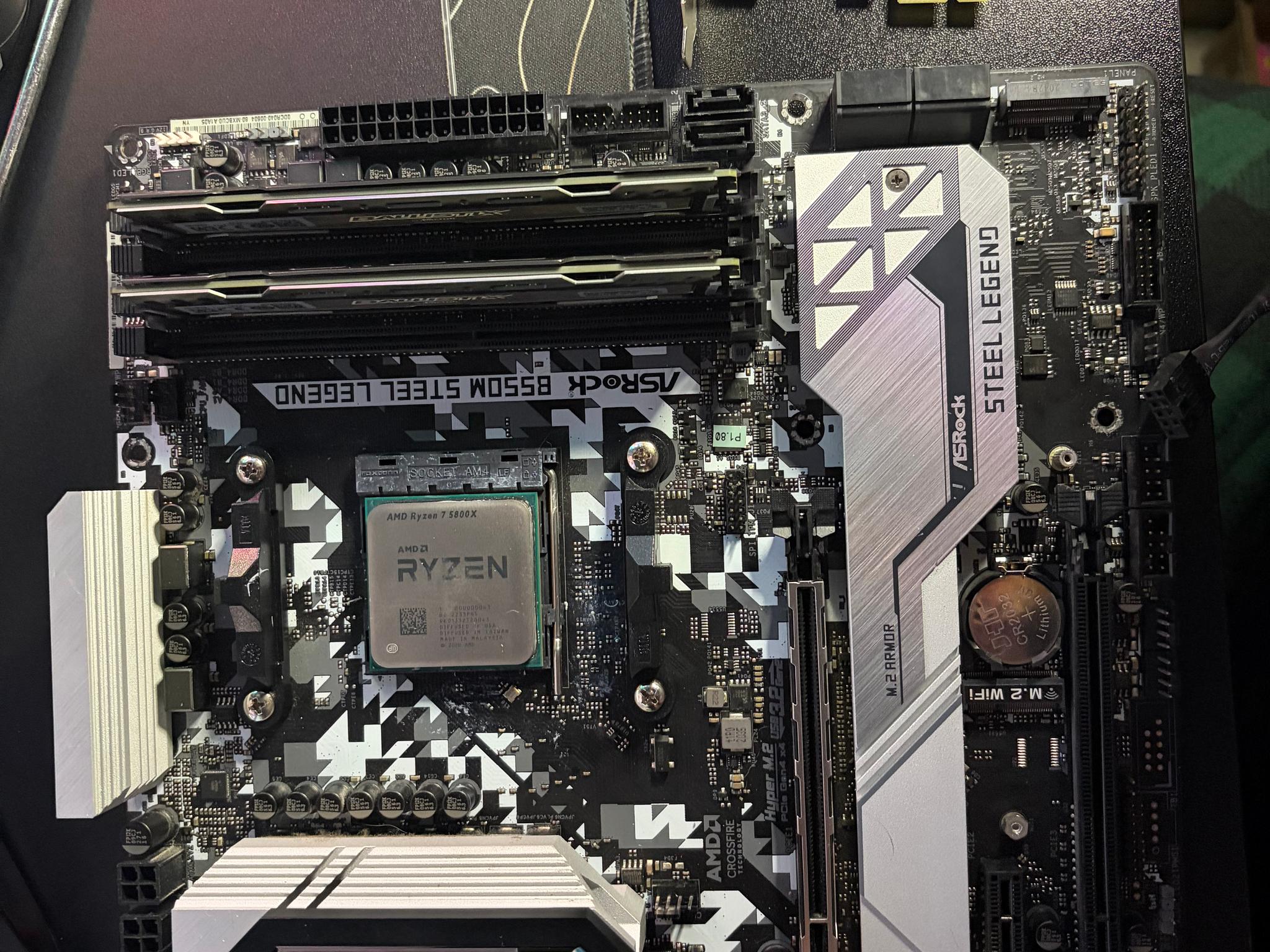 Ryzen 7 5800x, 32gb ddr4 3200mts cl16, asrock b550m steel legend motherboard