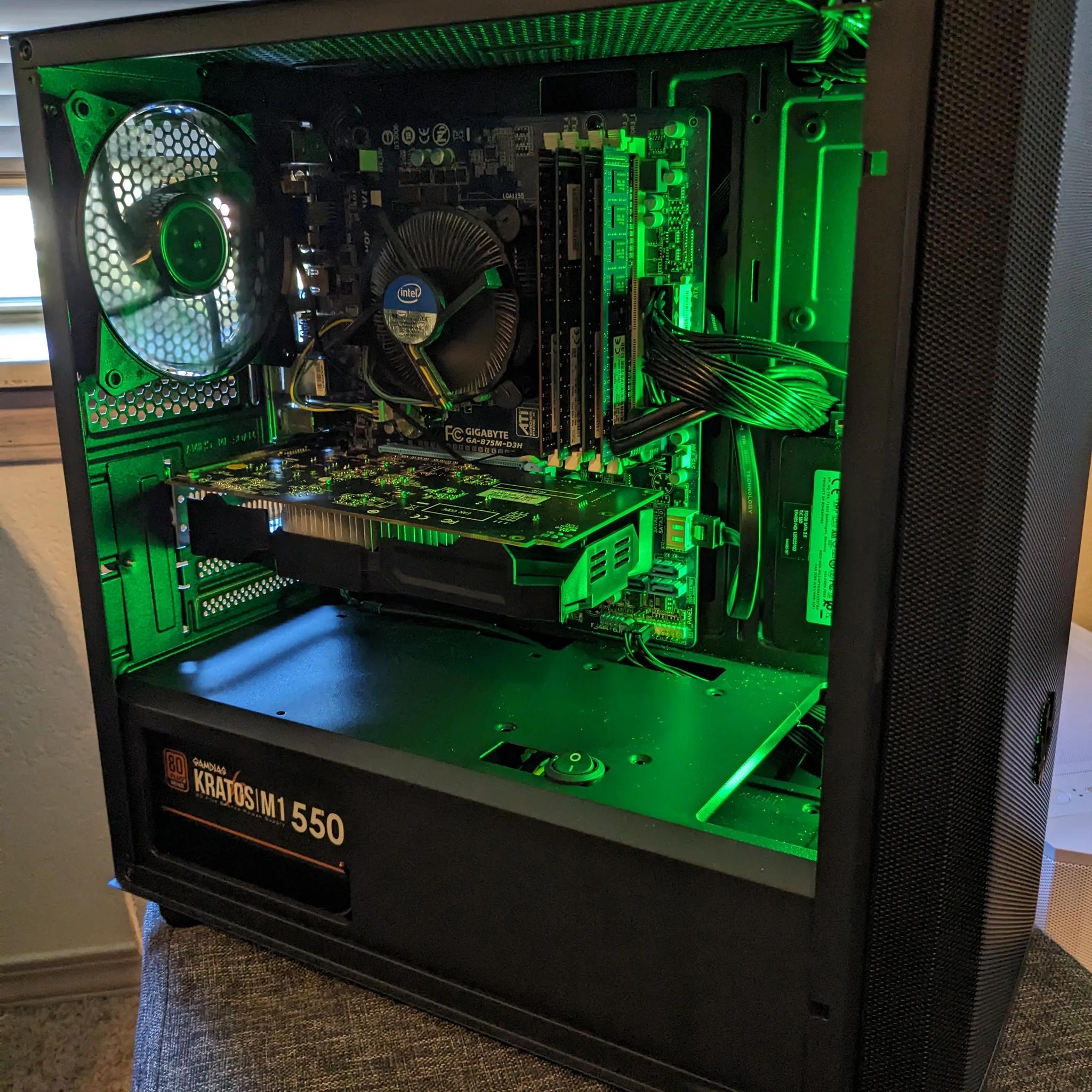 FREE SHIP|| "Neon Moon"|| i5-3470, 16GB RAM, RX 560 2GB, 480GB SSD (READ DESCRIPTION)