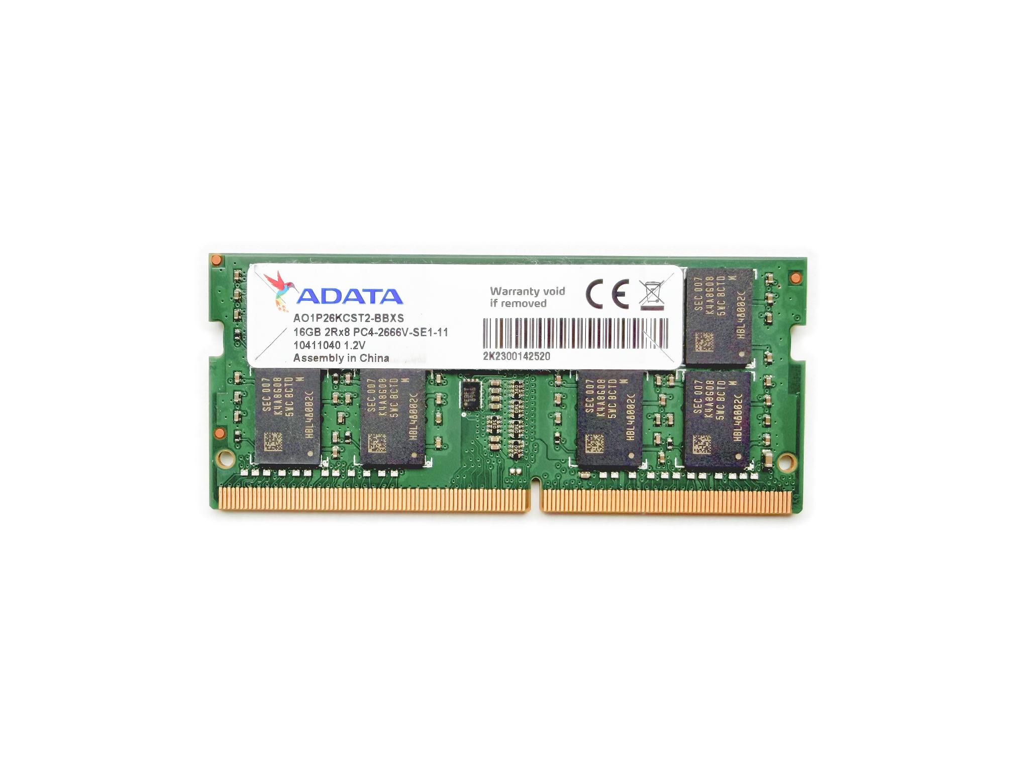 DDR4 16GB 2666MT ADATA SODIMM Memory Module (1Rx8 PC5-4800) - Ships from CA, USA