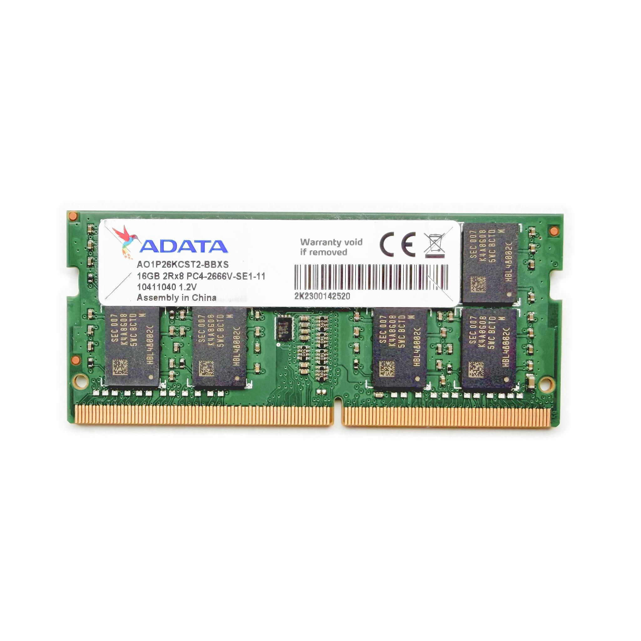 DDR4 16GB 2666MT ADATA SODIMM Memory Module (1Rx8 PC5-4800) - Ships from CA, USA