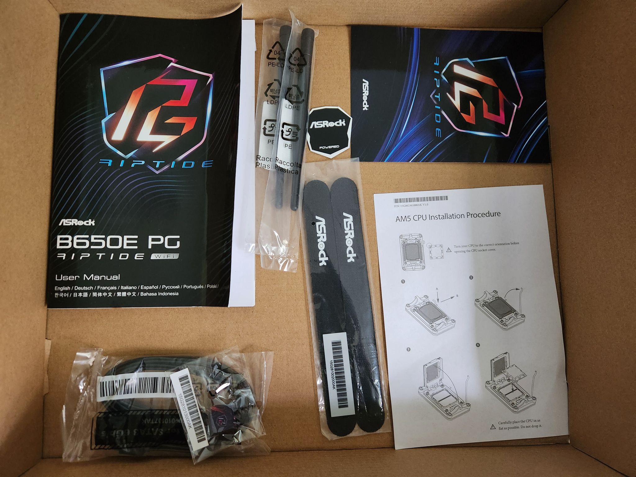 AMD Ryzen 7 7800X3D + ASRock B650E PG Riptide WiFi + Thermaltake Contact Frame Bundle - MINT w/ All