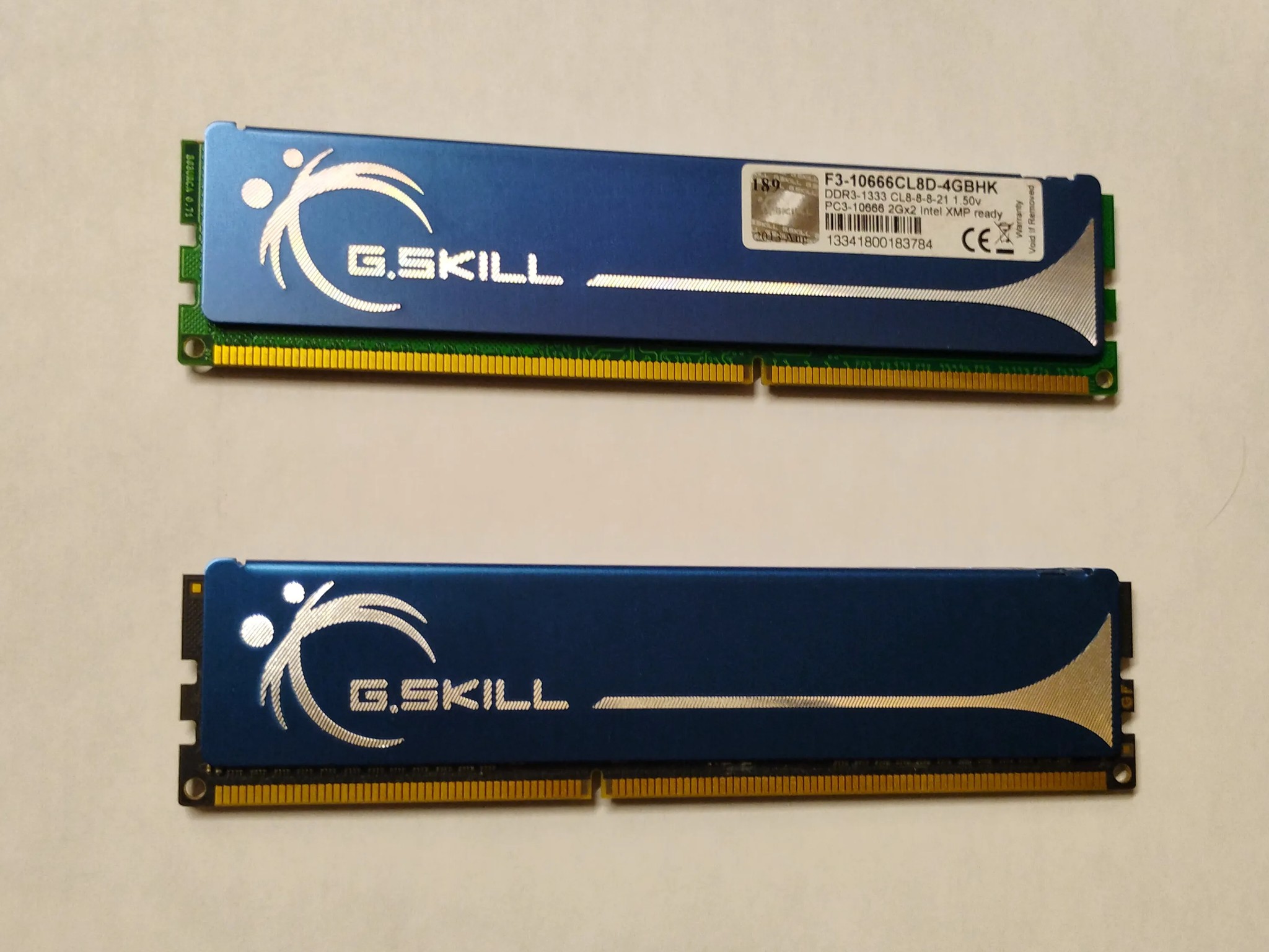 GSkill 4GB (2X2GB) DDR3- 1333 CL8-8-8-21 1.50v F3- 10666 F3-10666CL8D-4GBHK