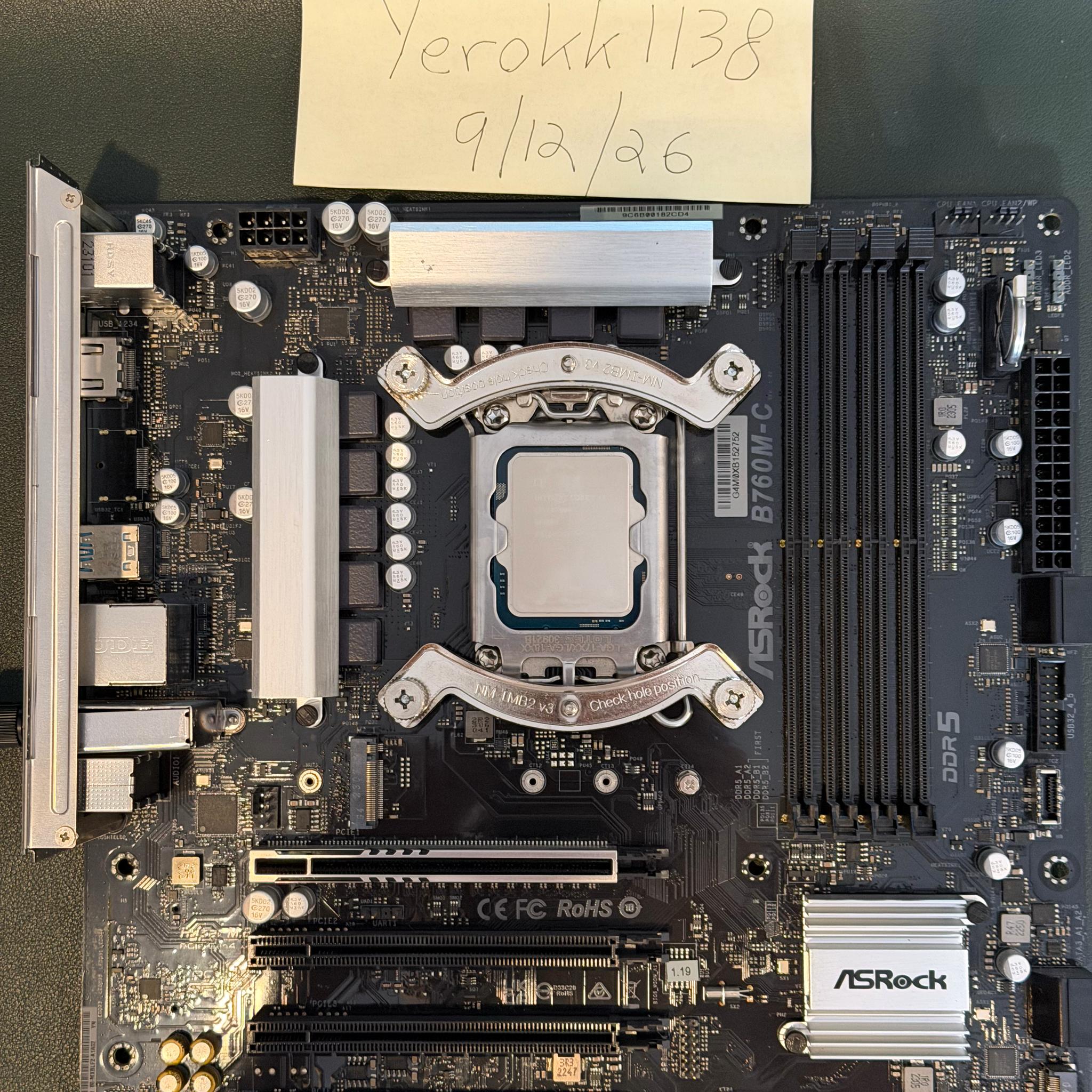 Intel i7-13700F + ASRock B760M-C + Noctua NH-D15 Combo Bundle (Like New / <300 Hours)