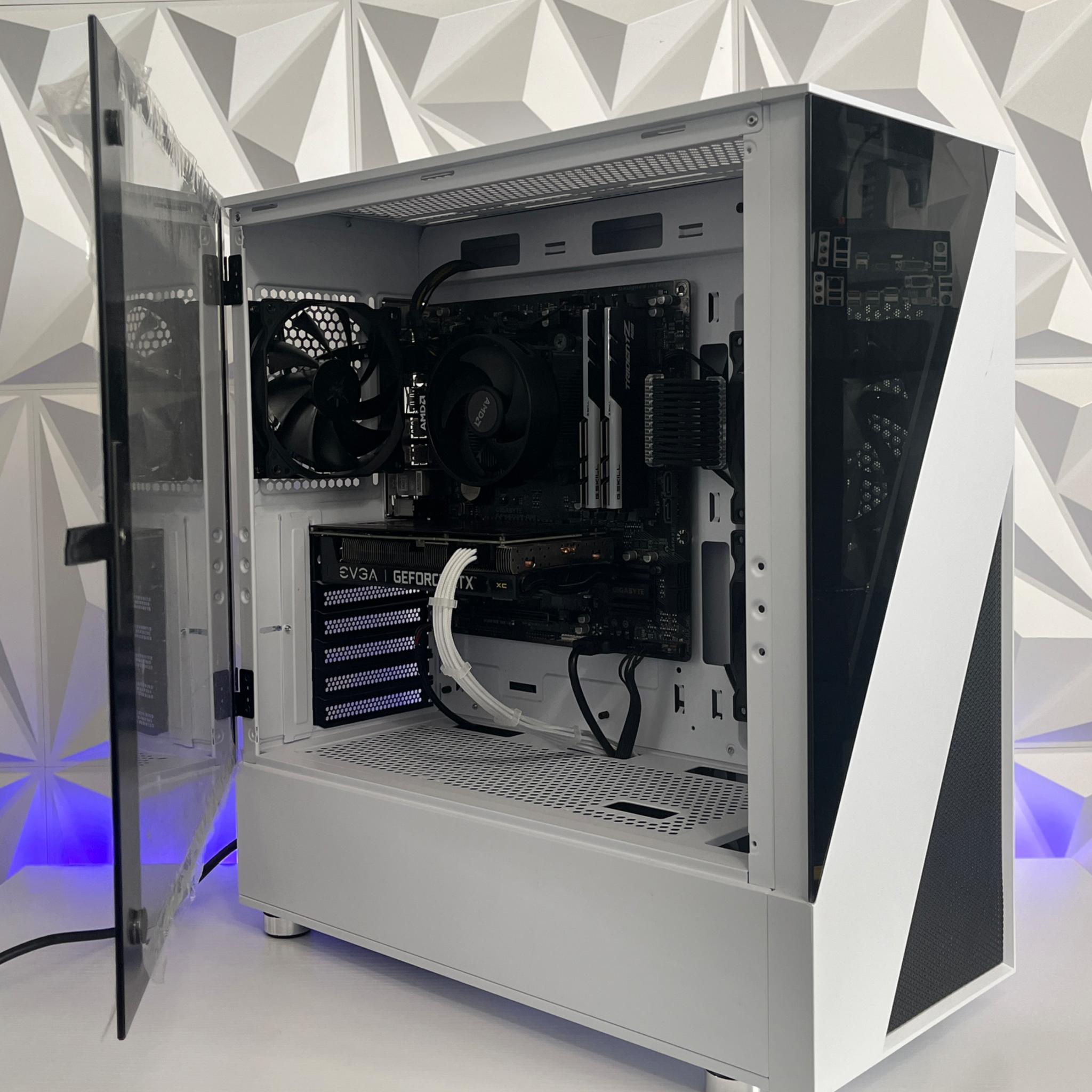 RTX 3060 12GB, Ryzen 5 2600X, 16GB RAM | White RGB Gaming Computer/PC