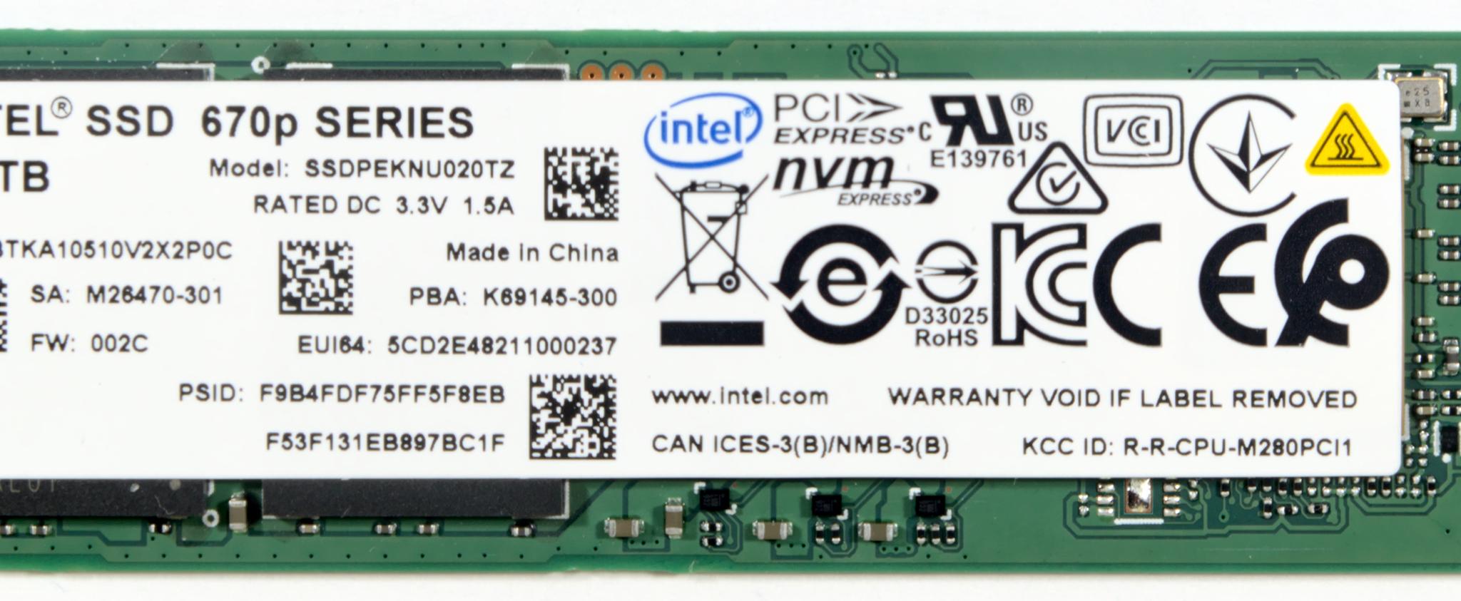2TB NVME Gen3 SSD Intel 670p