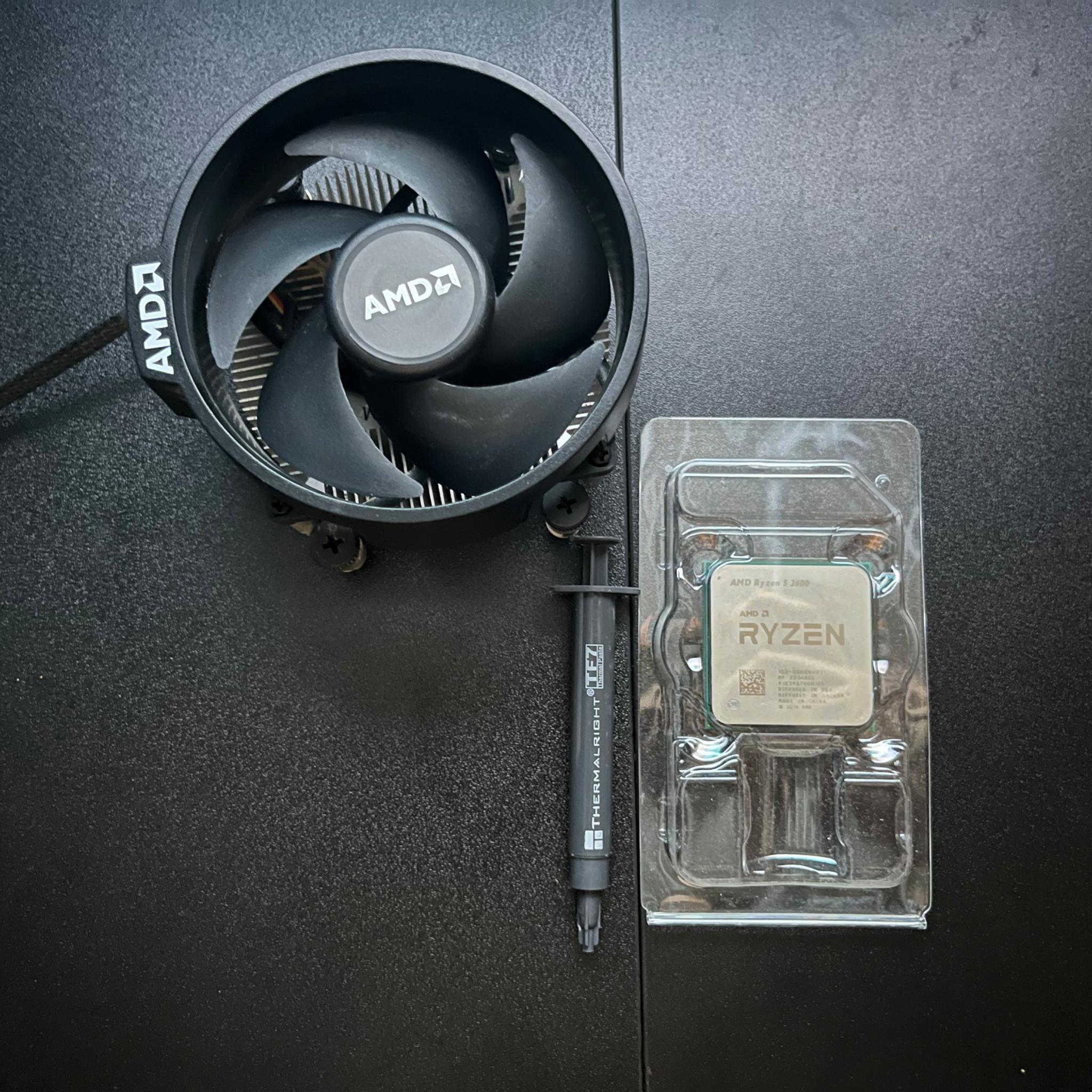 60$ AMD RYZEN 5 3600 WITH COOLER AND THERMAL PASTE