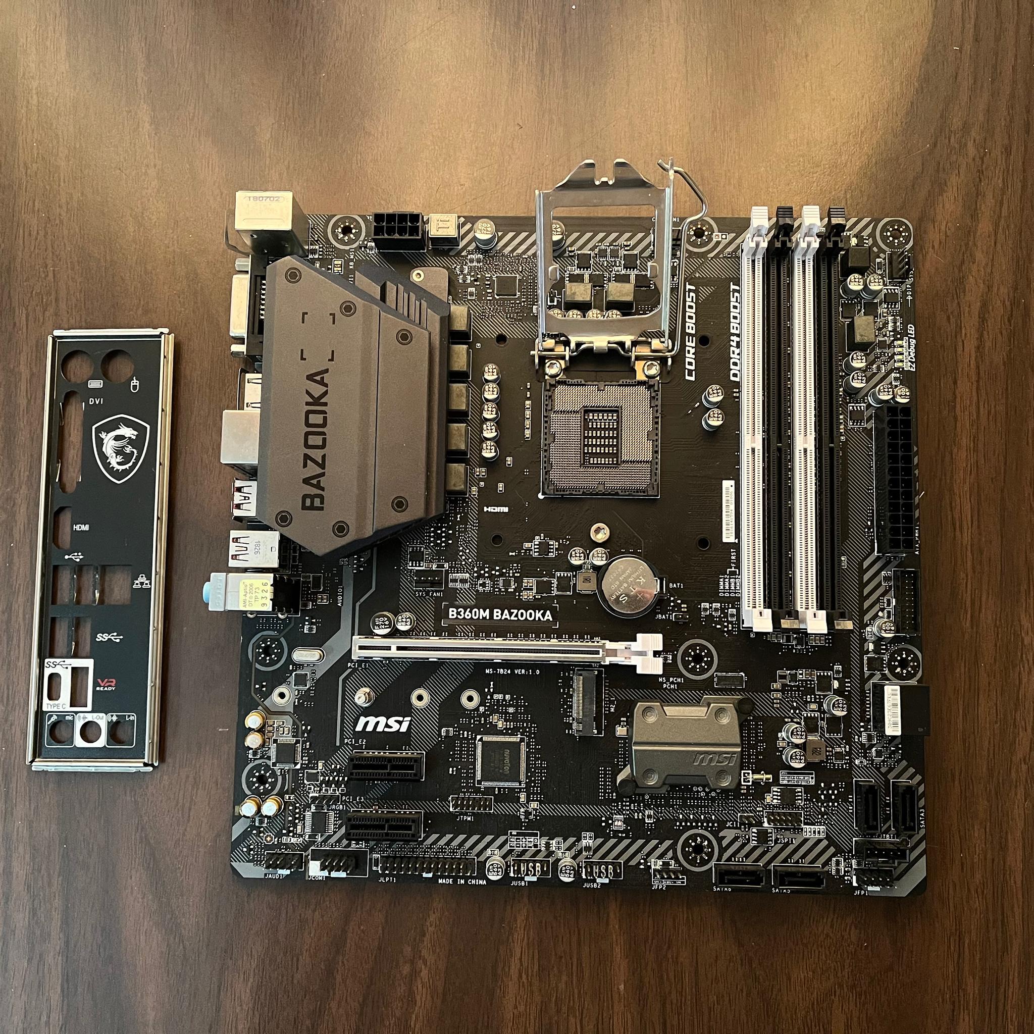 MSI B360M BAZOOKA (MATX) | I5-9400F | CPU/Motherboard Combo | I/O Shield Included