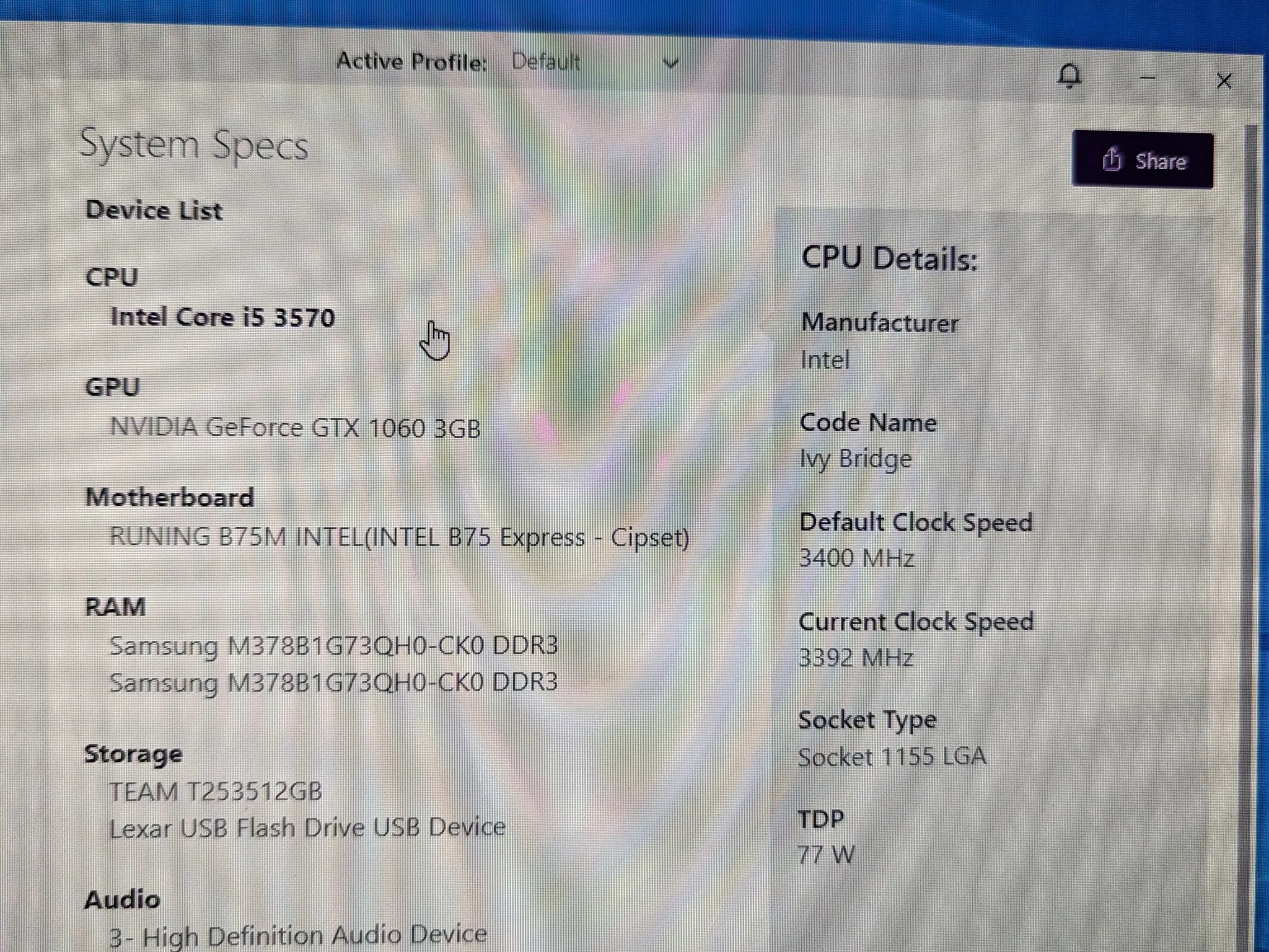 JT-1 | i5-3570 | GTX 1060 | 16GB RAM | 512GB SSD | Wi-Fi | Windows