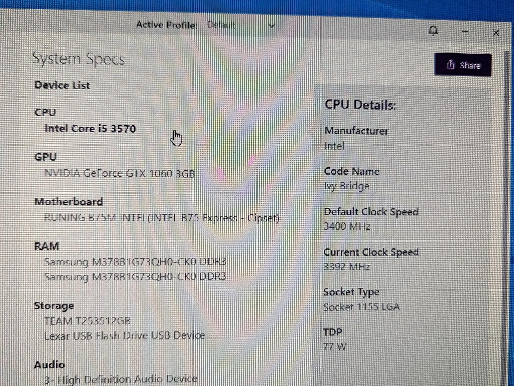 JT-1 | i5-3570 | GTX 1060 | 16GB RAM | 512GB SSD | Wi-Fi | Windows