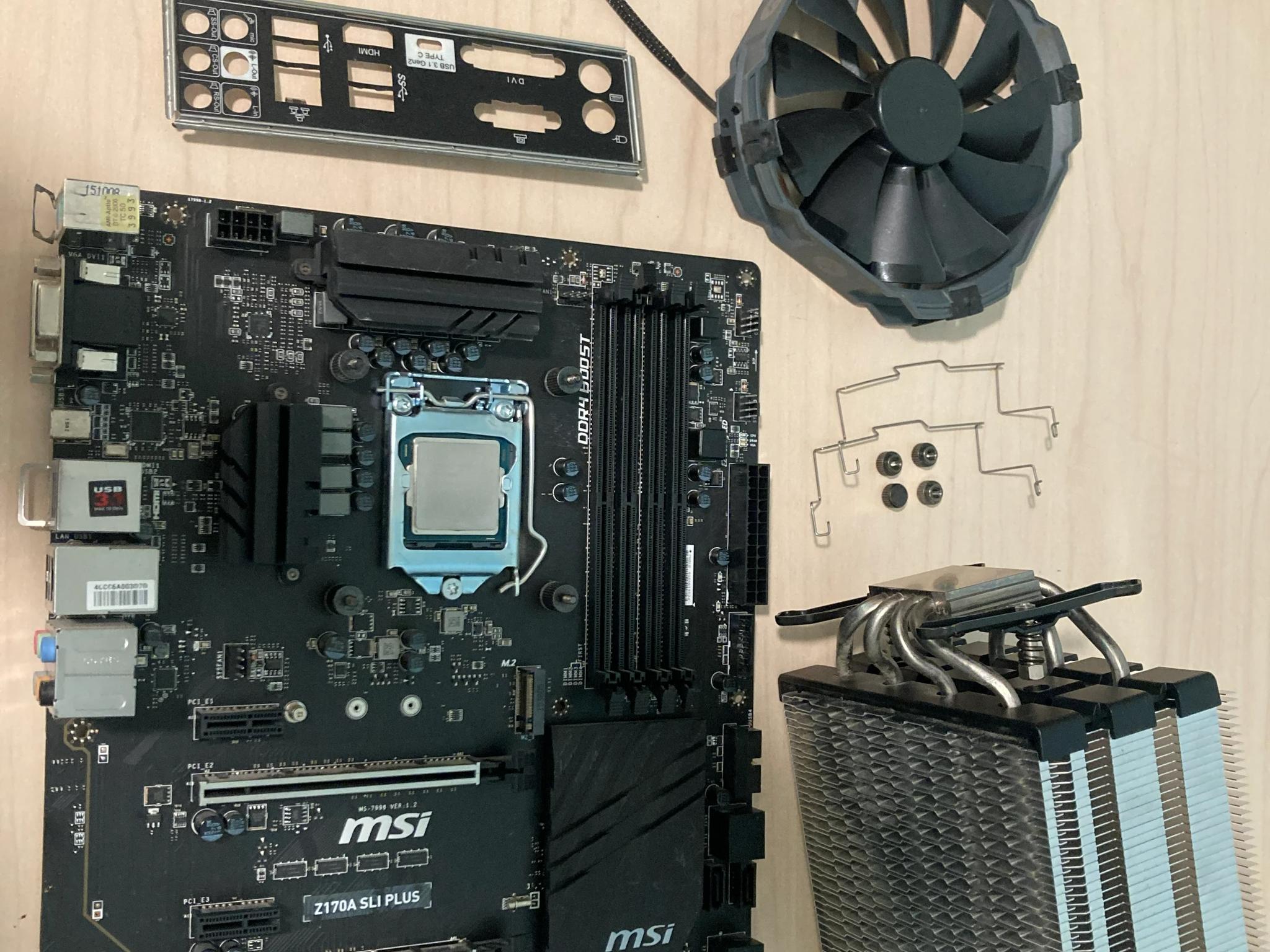 MSI Z170A SLI PLUS motherboard + Intel i7-6700K CPU + Tower Cooler Combo – Tested Working