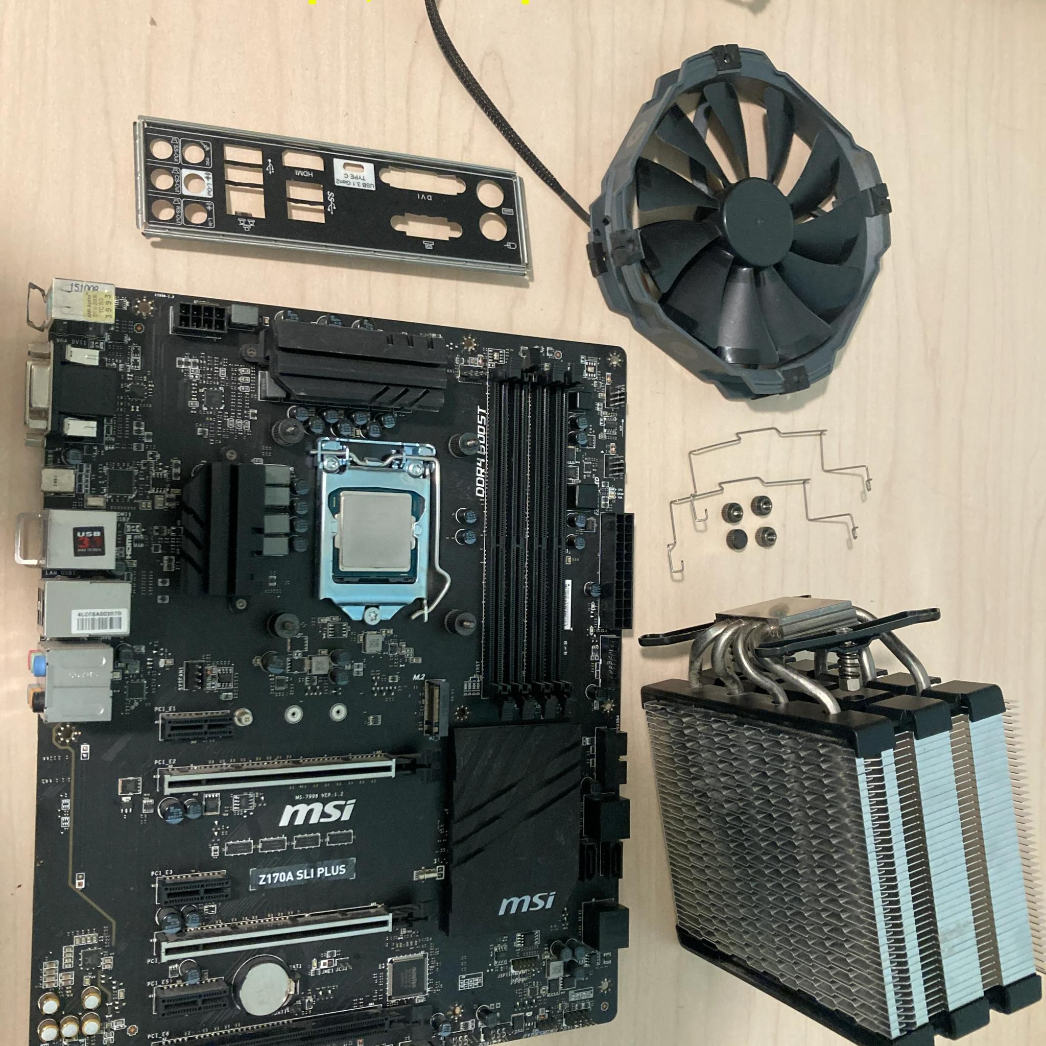 MSI Z170A SLI PLUS motherboard + Intel i7-6700K CPU + Tower Cooler Combo – Tested Working