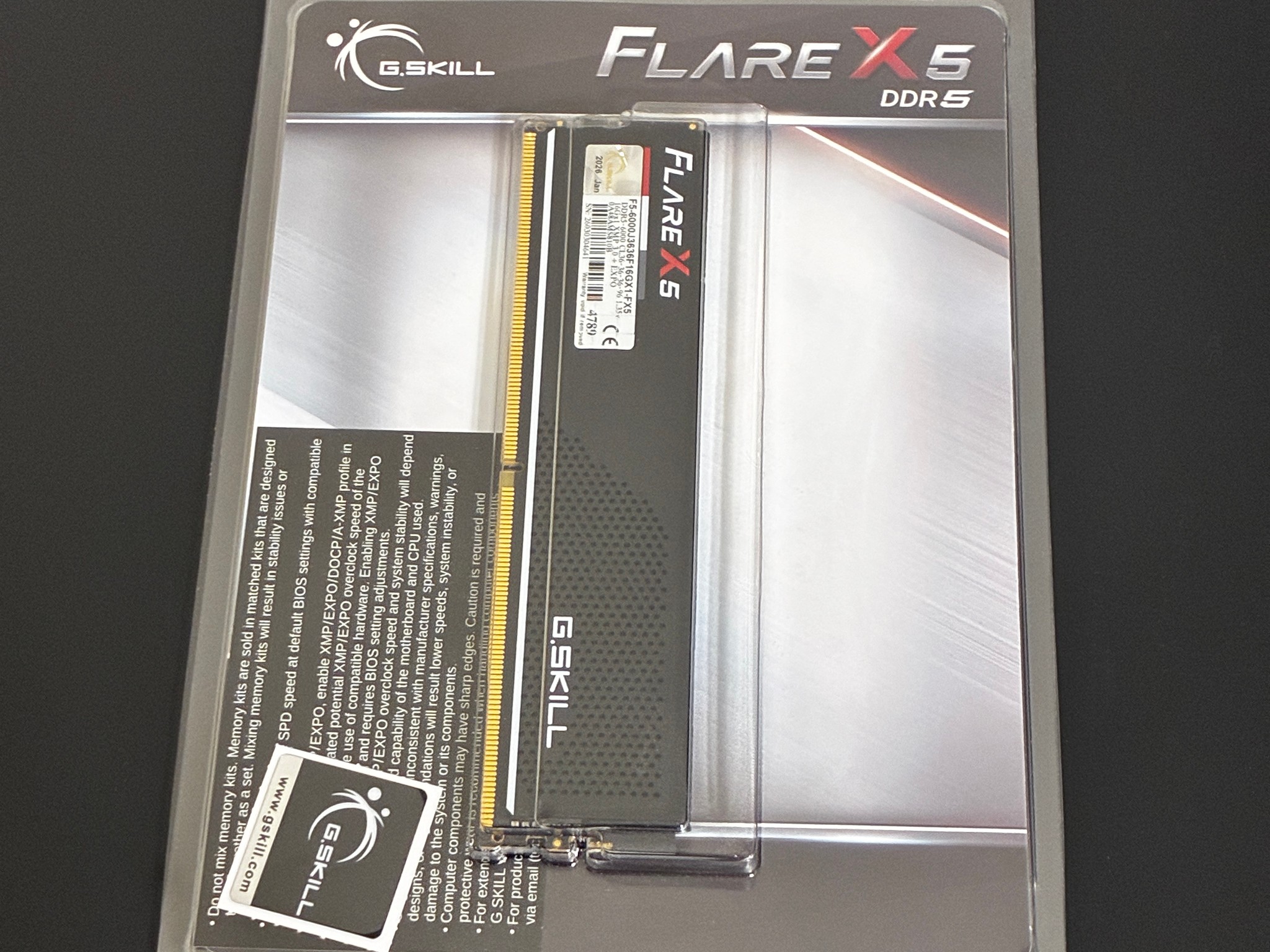 G.Skill Flare X5 16GB DDR5-5600 (1x16GB)