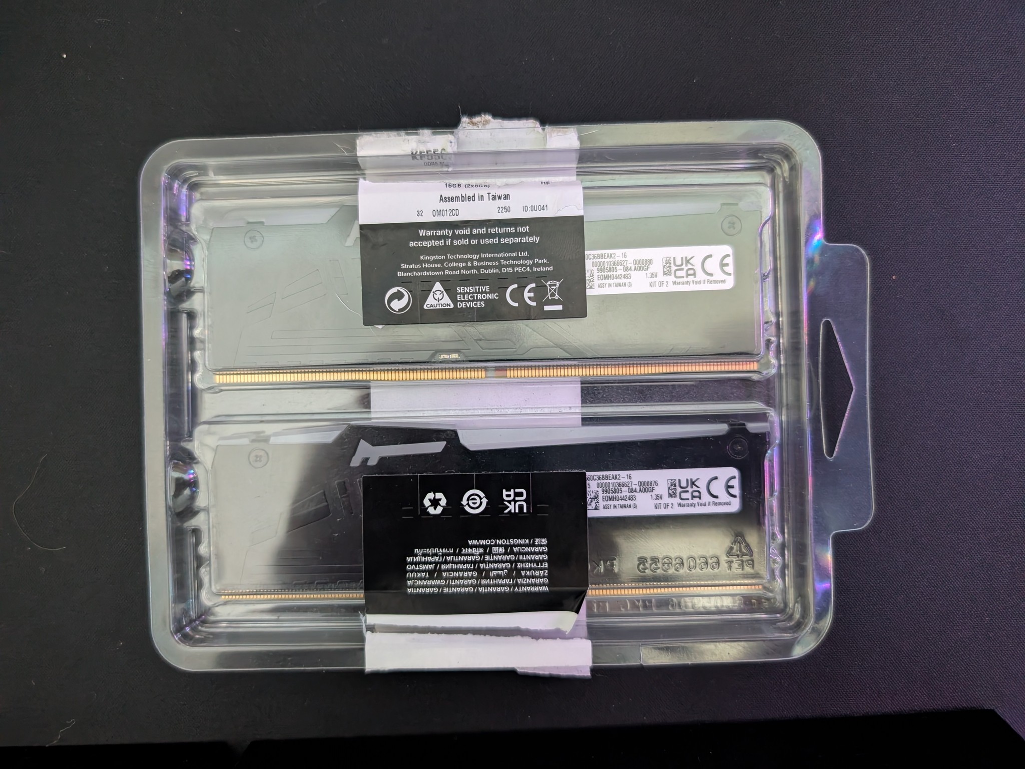 Kingston FURY Beast DDR5 RGB 16GB kit (2×8GB) 6000 MT/s CL36, Open Box, Excellent