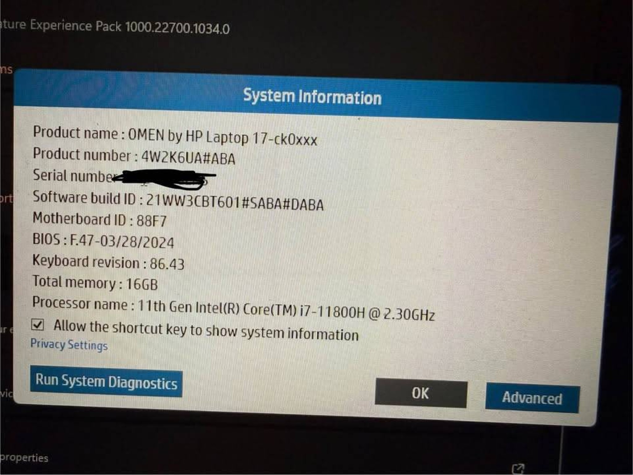 HP OMEN 17-ck2047nr Gaming Laptop