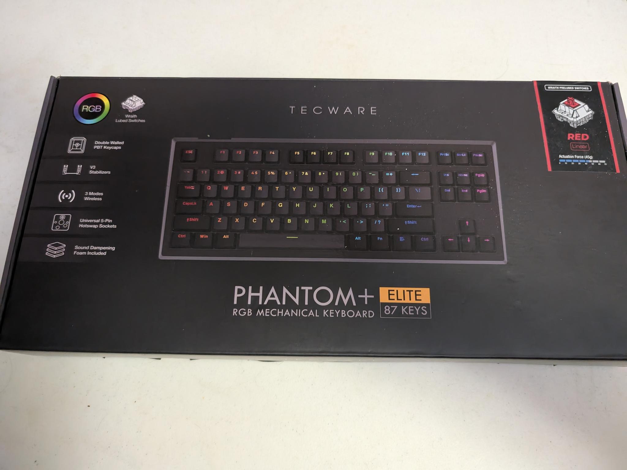 [used] TECWARE Phantom+ Elite 87-Key RGB Mechanical Keyboard