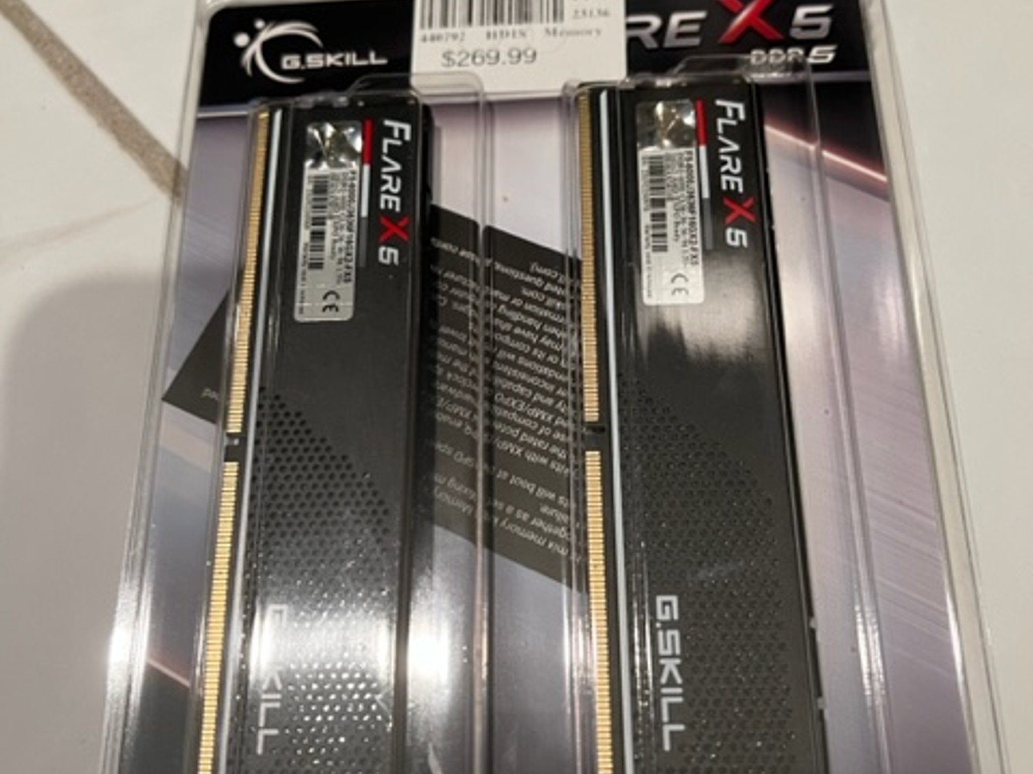 G.Skill Flare X5 Series 32GB (2 x 16GB) DDR5-6000 PC5-48000 CL36 Dual Channel Desktop Memory