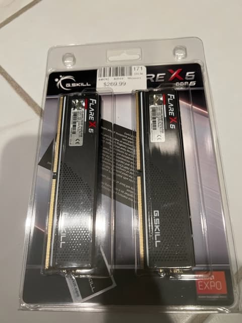 G.Skill Flare X5 Series 32GB (2 x 16GB) DDR5-6000 PC5-48000 CL36 Dual Channel Desktop Memory