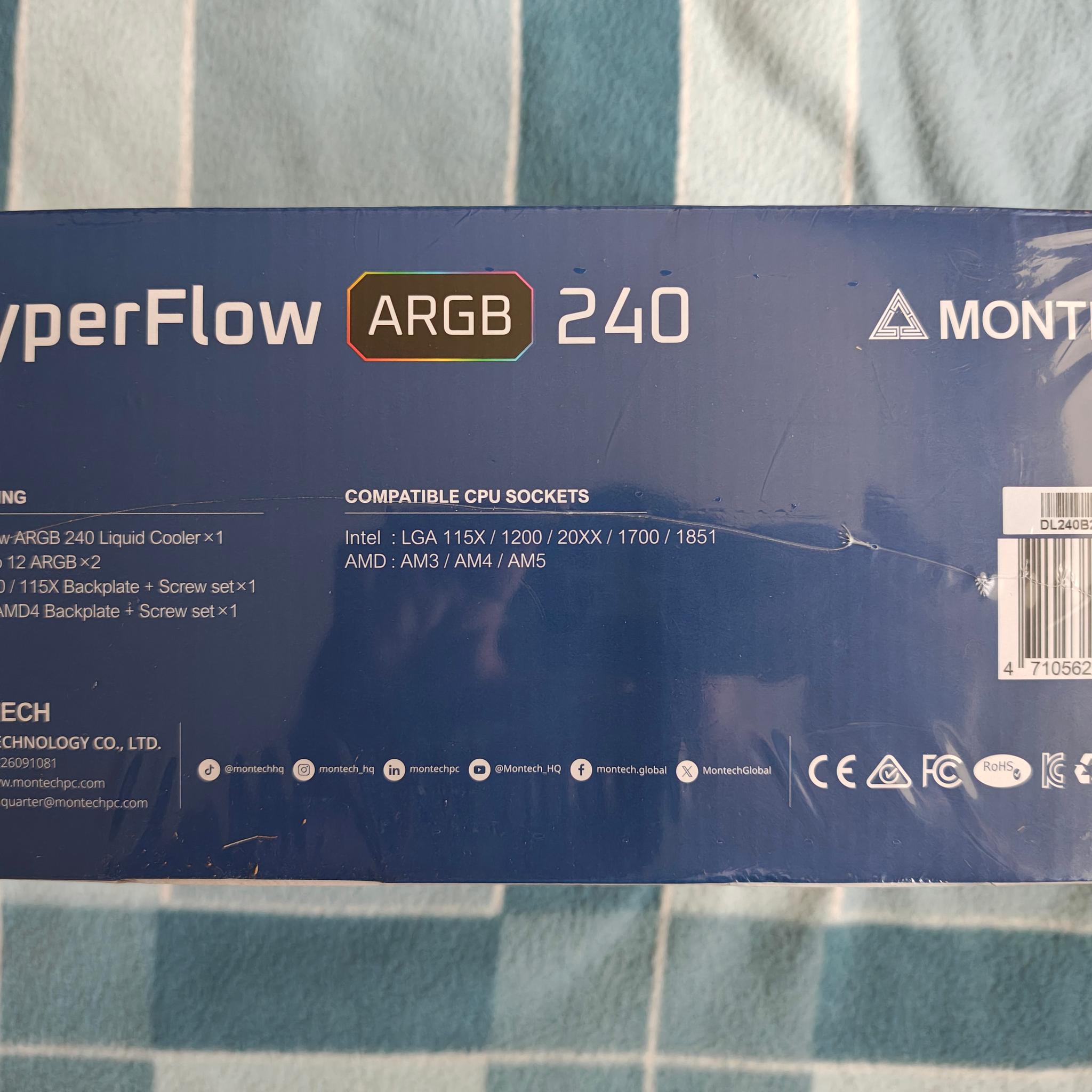 Montech HyperFlow ARGB 240 AIO CPU Cooler - Brand New