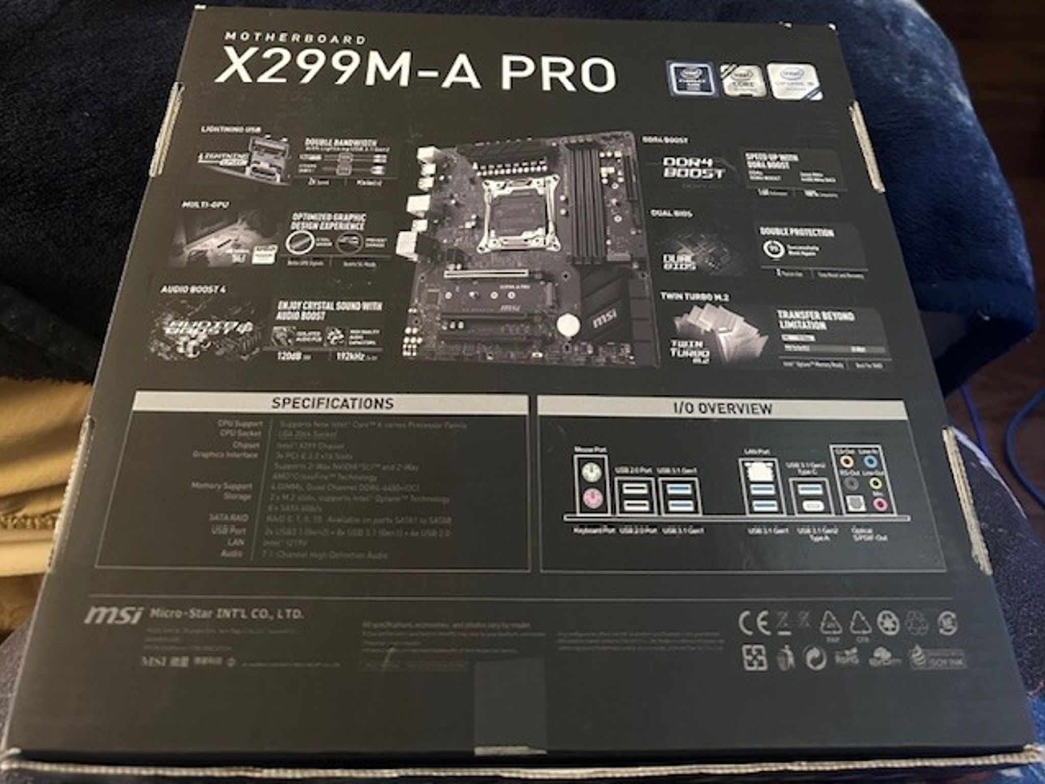 MSI X299M-A PRO Micro ATX LGA2066 MOBO with i7-7740x Pre-installed