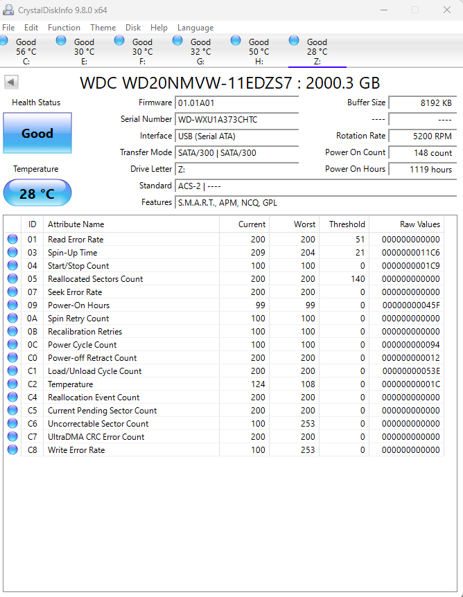[Excellent Condition] WD Elements 2TB Portable External Hard Drive (USB 3.0) - 100% Healthy