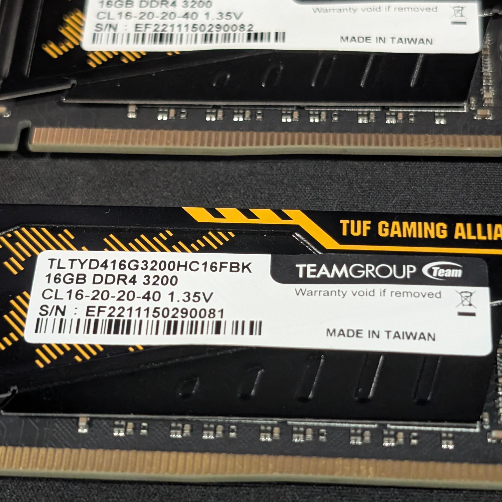 T-Force TUF GAMING ALLIANCE 32GB 3200MHz DDR4