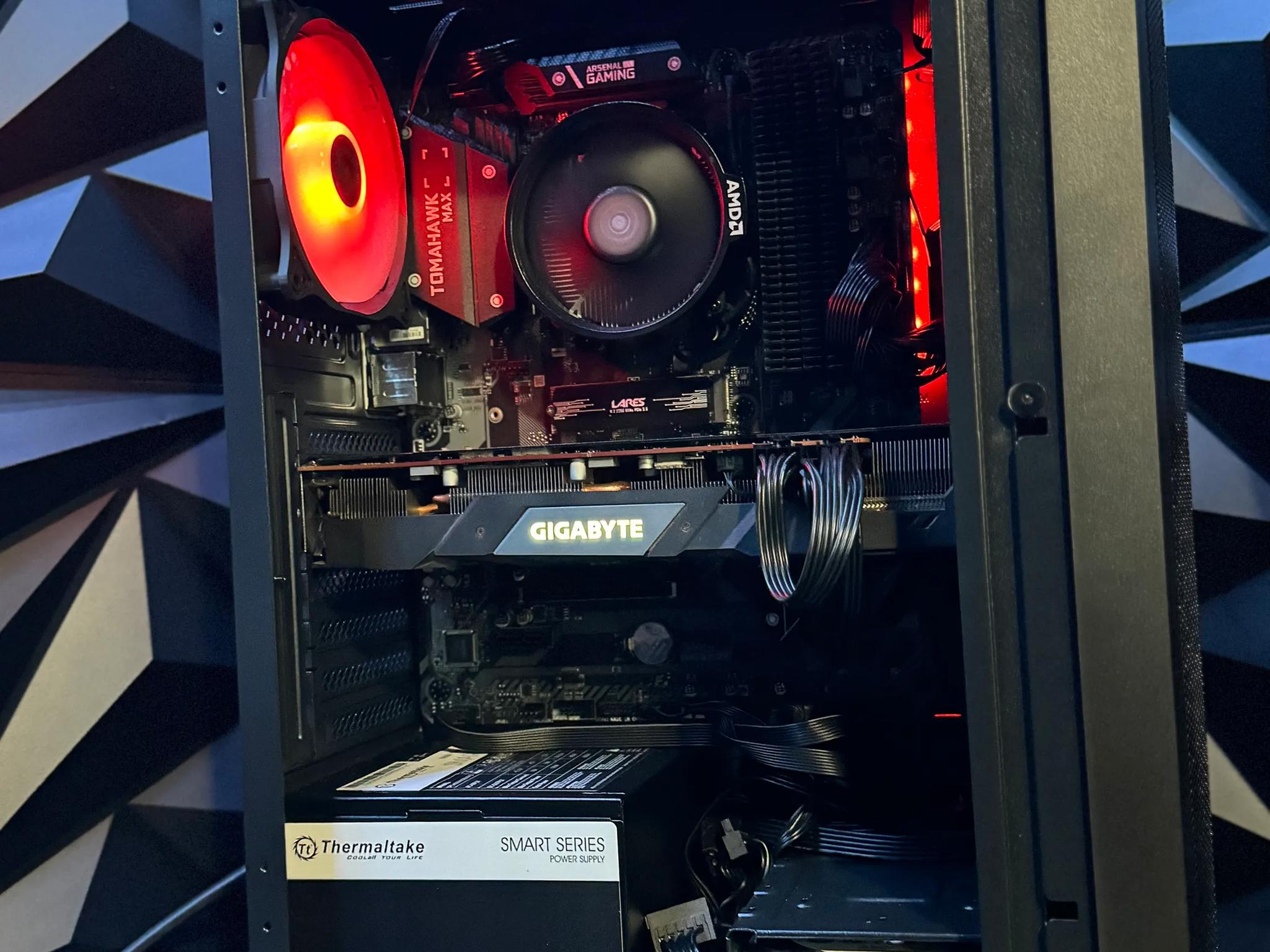 Tusker Build 3670🟥 Red Fred Redemption 🟥Ryzen 5 3600🌶️ RX 5700XT🌶️ 32 GB DDR4 1 TB M.2 2 TB HDD