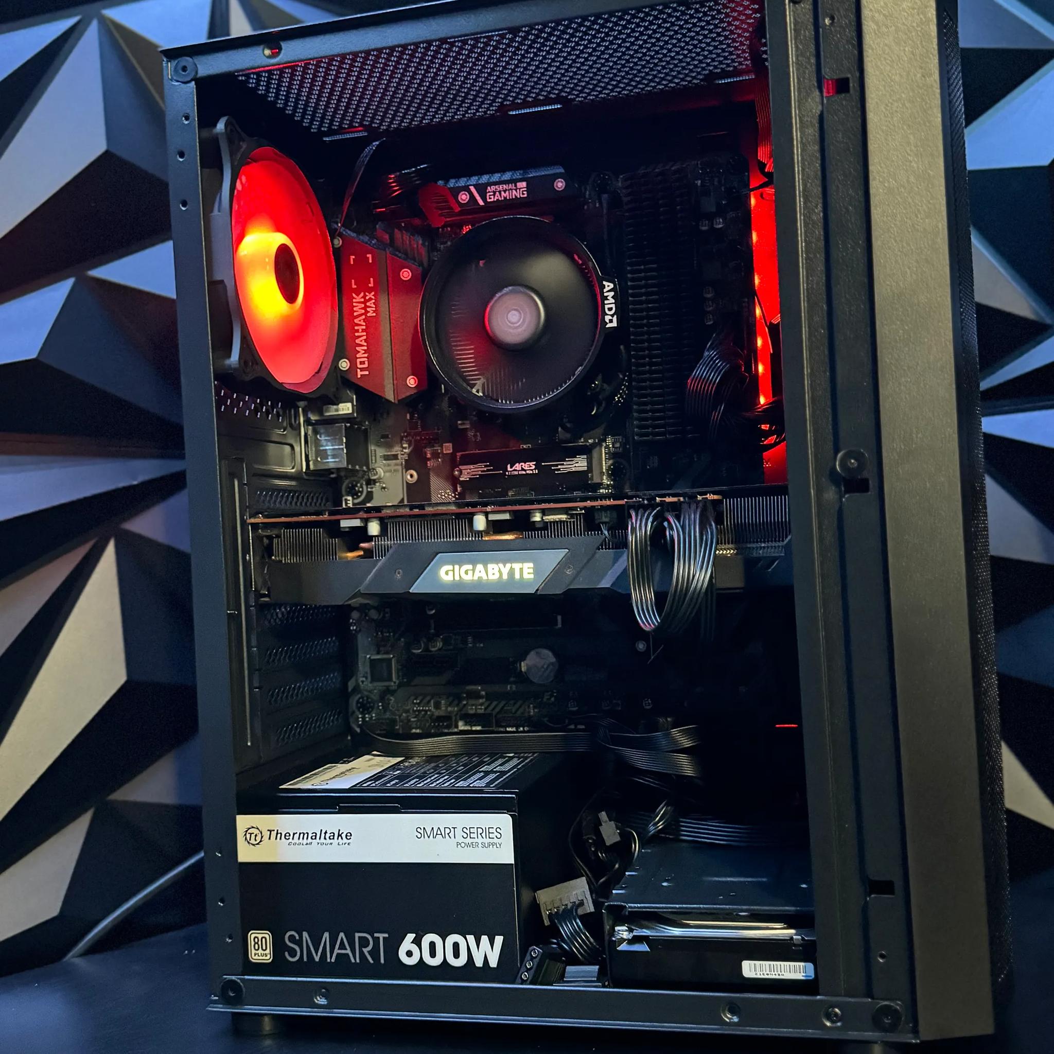 Tusker Build 3670🟥 Red Fred Redemption 🟥Ryzen 5 3600🌶️ RX 5700XT🌶️ 32 GB DDR4 1 TB M.2 2 TB HDD