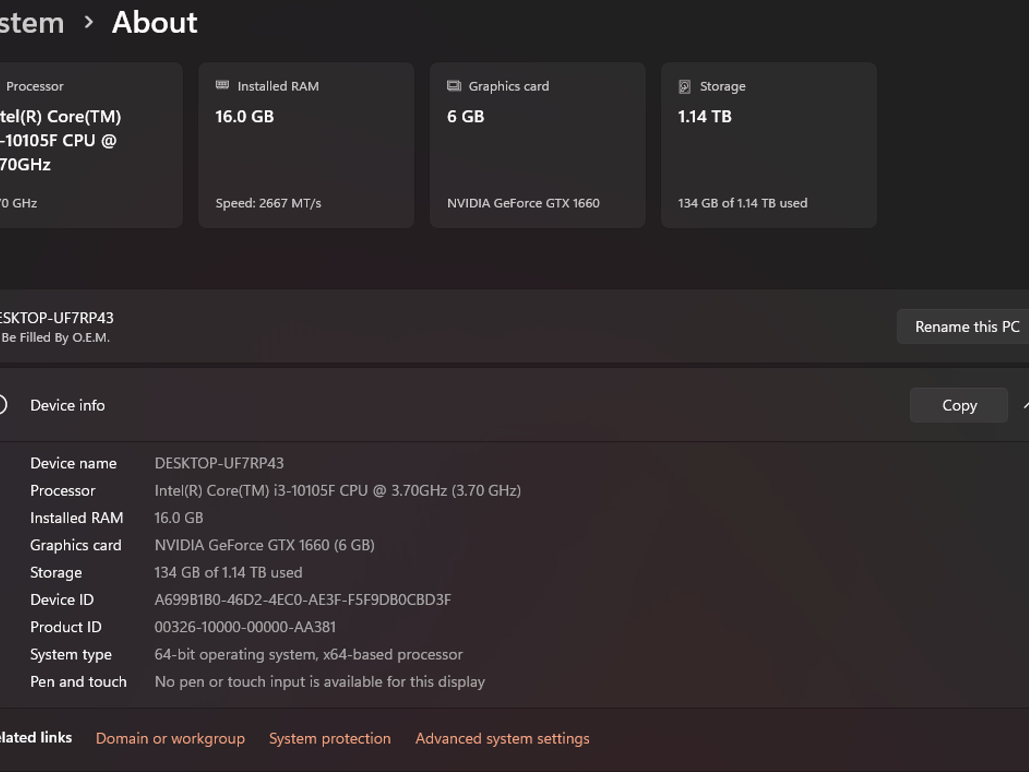Budget Gaming PC - Intel i3 10th Gen / GTX 1660 / 16GB RAM / WiFi