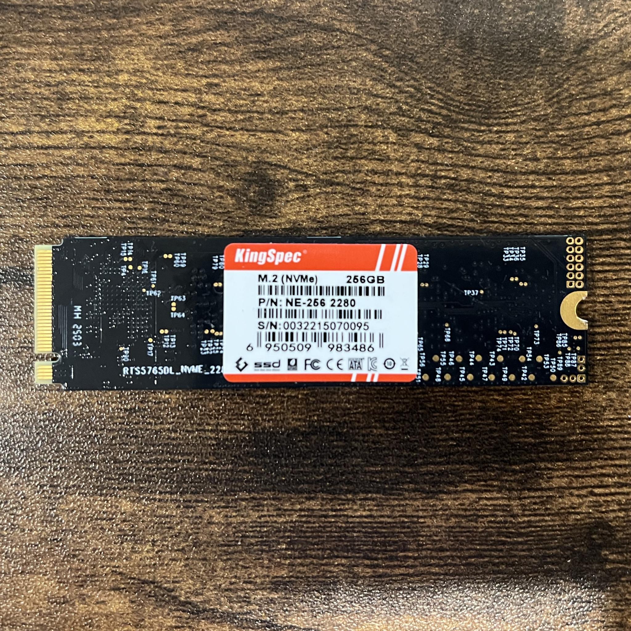 256GB PCIe Gen 3.0x4.0 M.2 NVMe SSD KingSpec NE Series - 100% Health