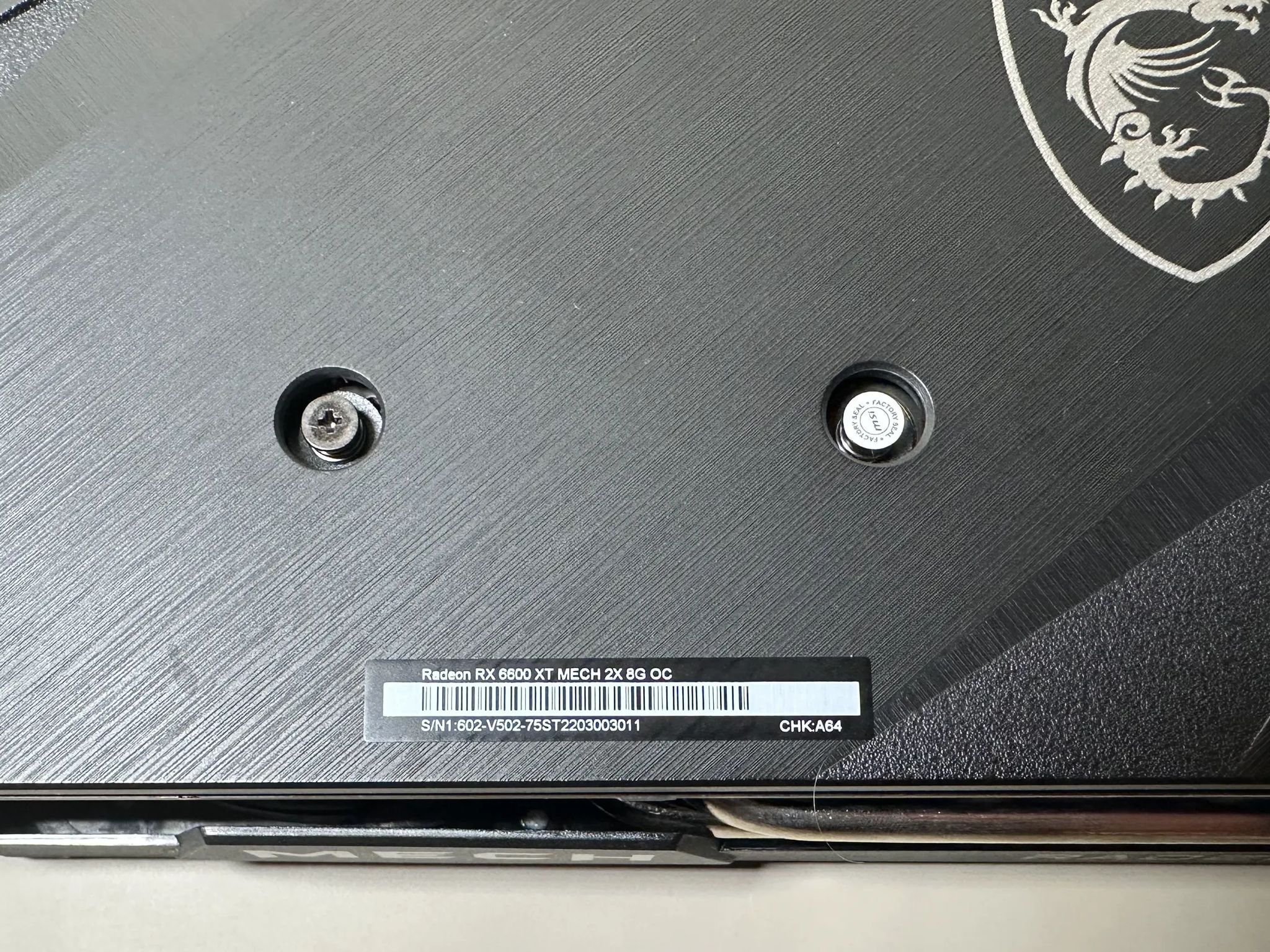 MSI Mech Radeon RX 6600 XT MECH 2X 8G OC