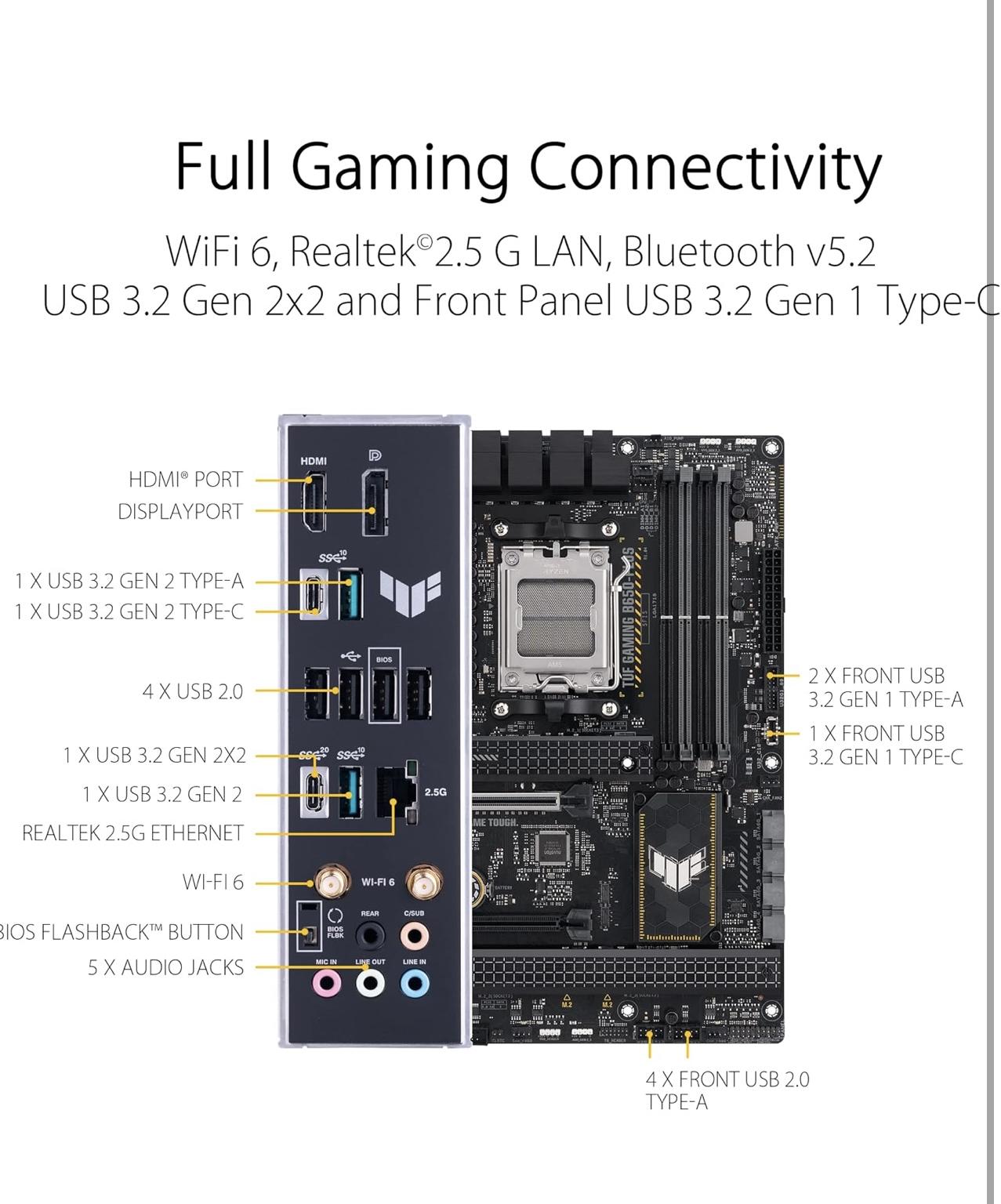 ASUS TUF GAMING B650-PLUS WIFI AMD B650 AM5 Ryzen™ Desktop 9000 8000 and 7000 ATX motherboard