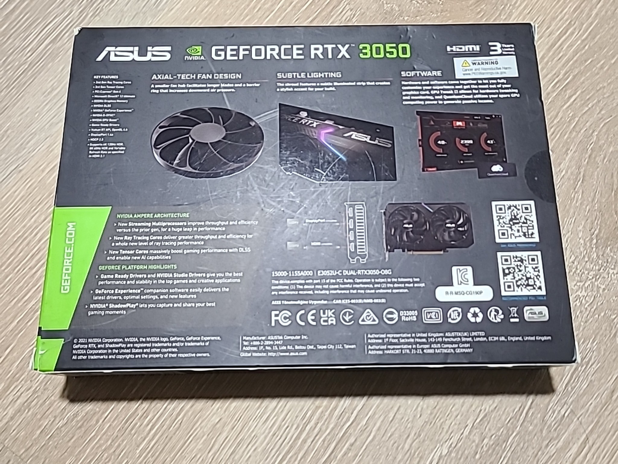ASUS Graphics Card Dual NVIDIA GeForce RTX 3050 OC 8GB