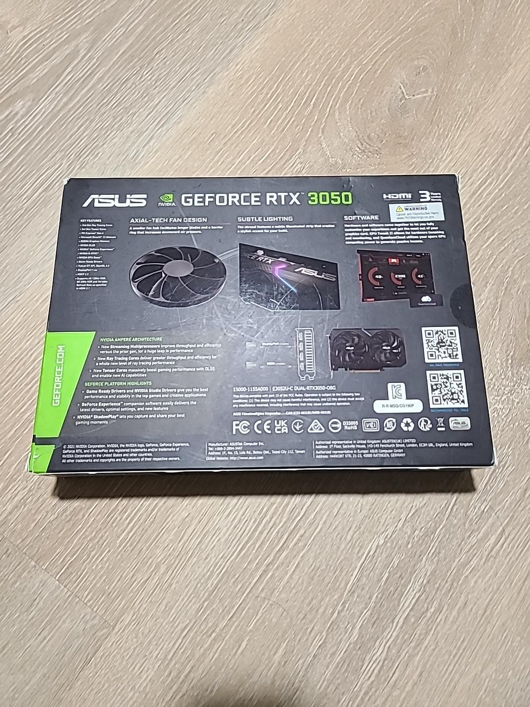 ASUS Graphics Card Dual NVIDIA GeForce RTX 3050 OC 8GB