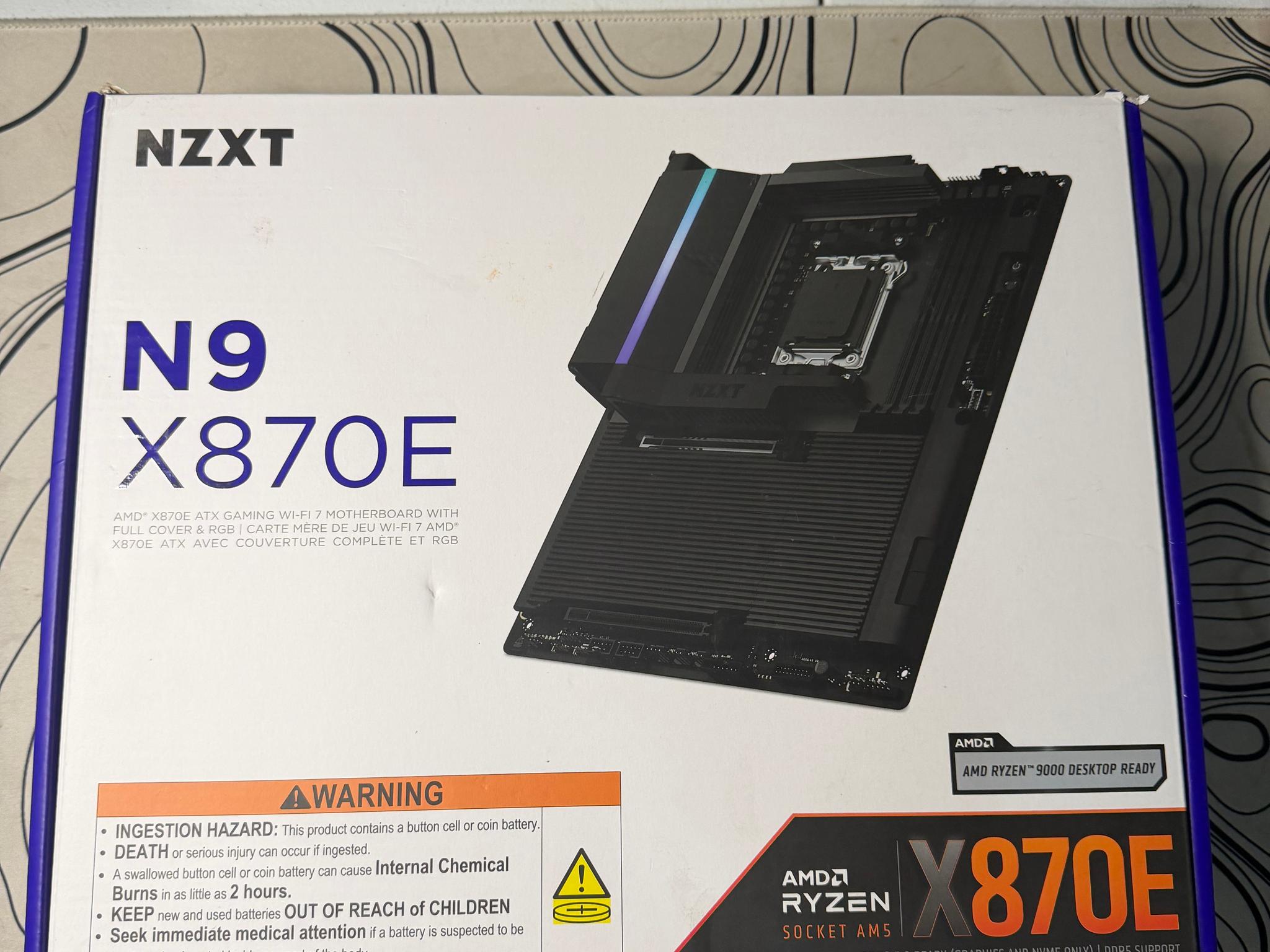 NZXT N9 X870E ATX GAMING WIFI 7 MOTHERBOARD RGB OPEN BOX  BLACK