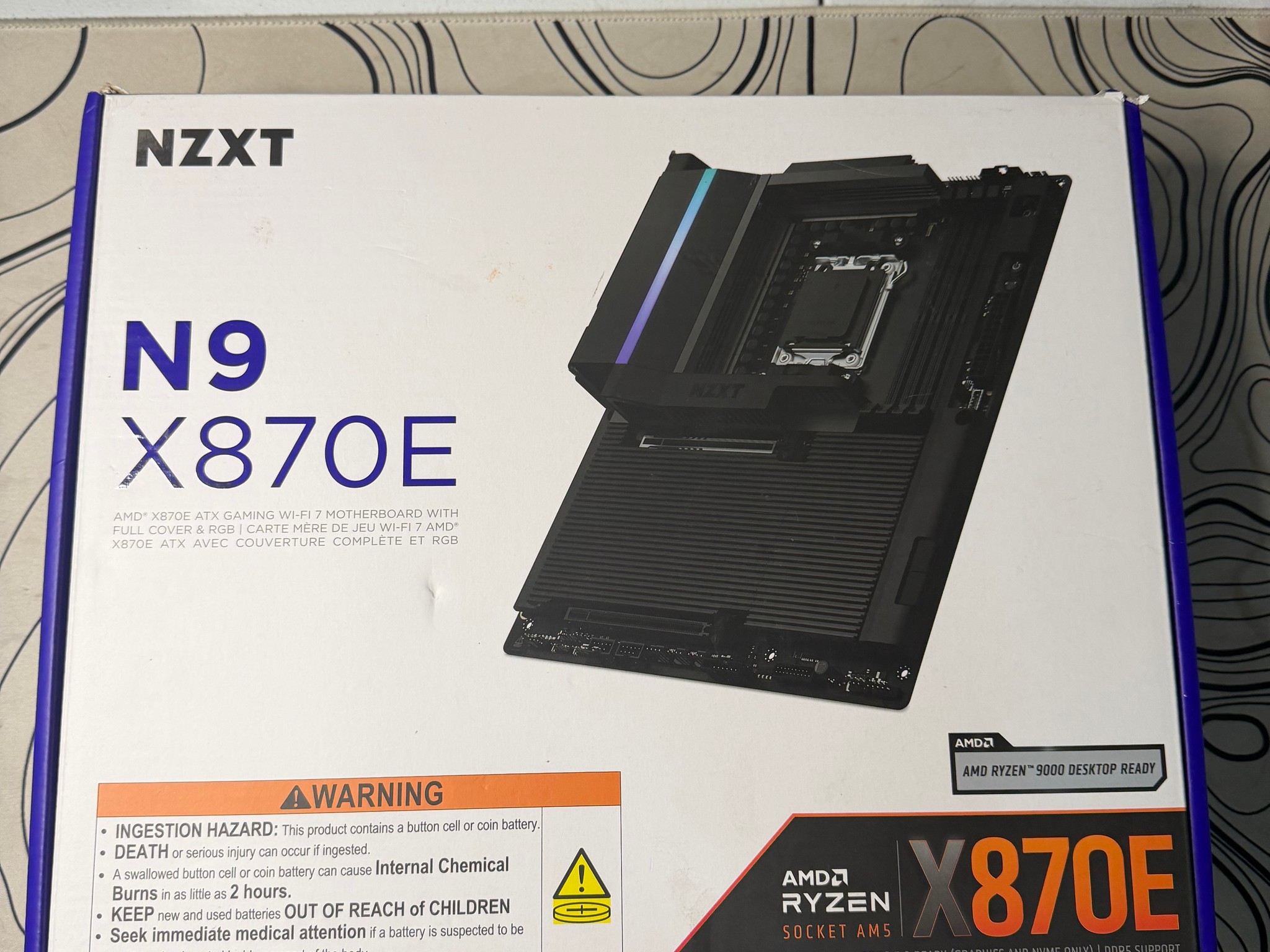 NZXT N9 X870E ATX GAMING WIFI 7 MOTHERBOARD RGB OPEN BOX  BLACK
