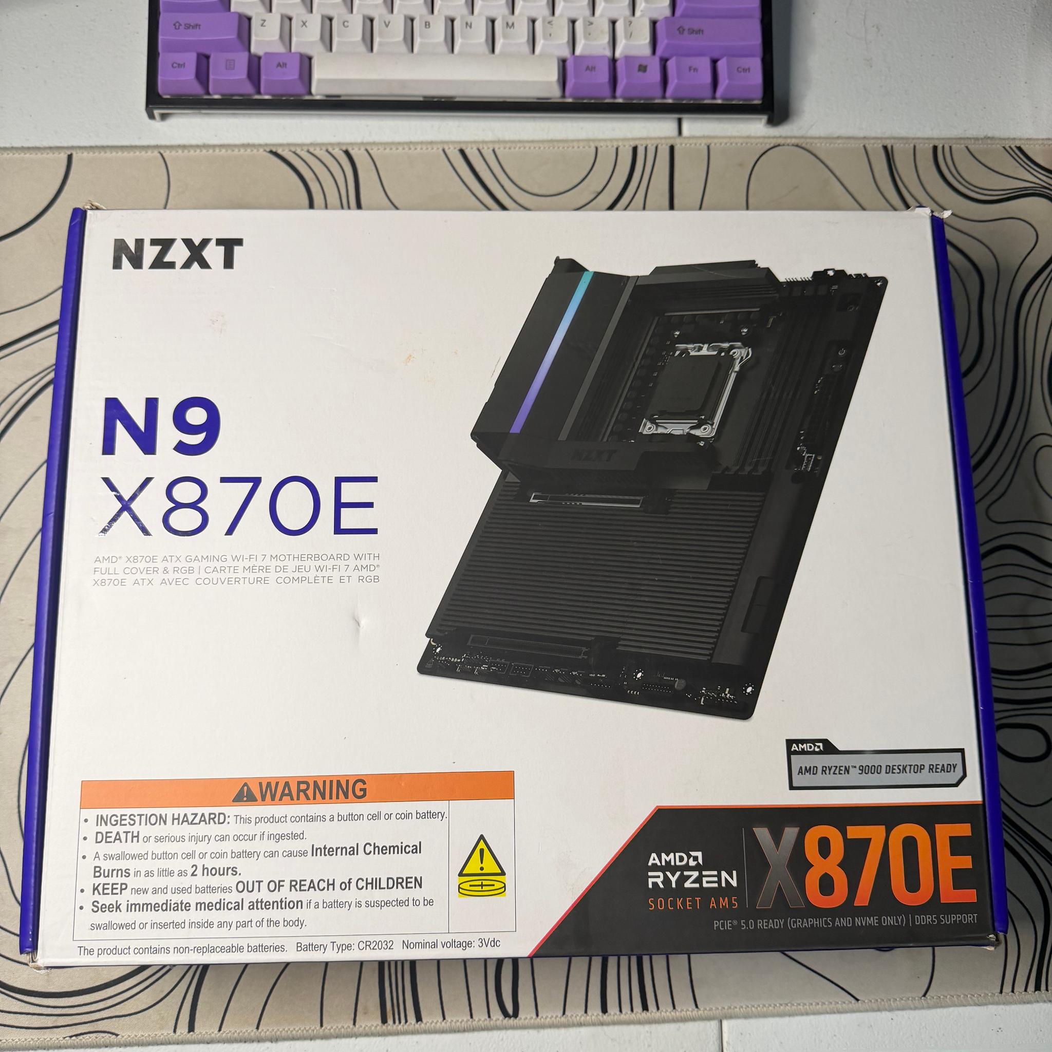 NZXT N9 X870E ATX GAMING WIFI 7 MOTHERBOARD RGB OPEN BOX  BLACK