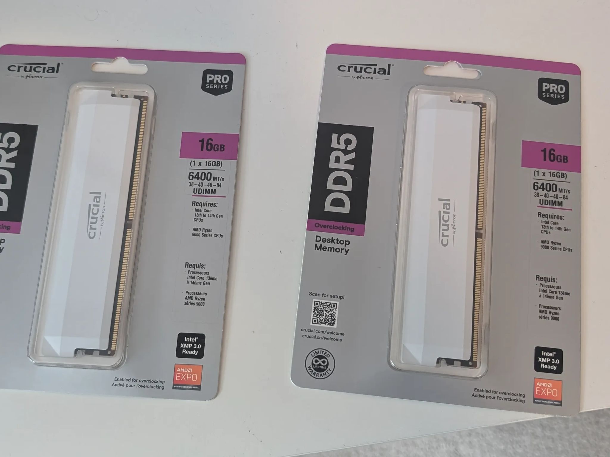 Brand New 2x16GB Crucial Pro Overclocking DDR5 6400 MT/s CL38 CP16G64C38U5W, XMP/EXPO Compatible