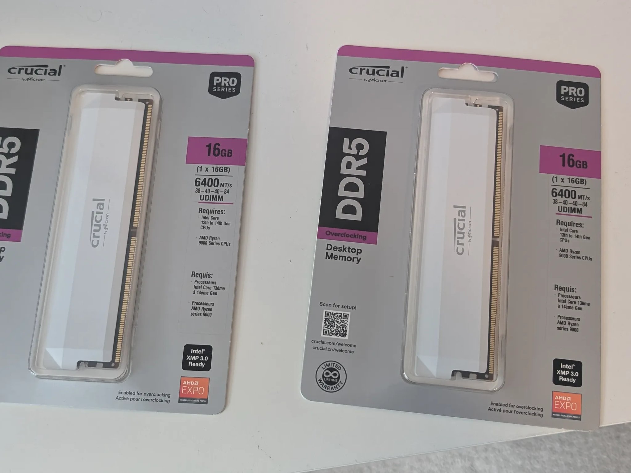 Brand New 2x16GB Crucial Pro Overclocking DDR5 6400 MT/s CL38 CP16G64C38U5W, XMP/EXPO Compatible